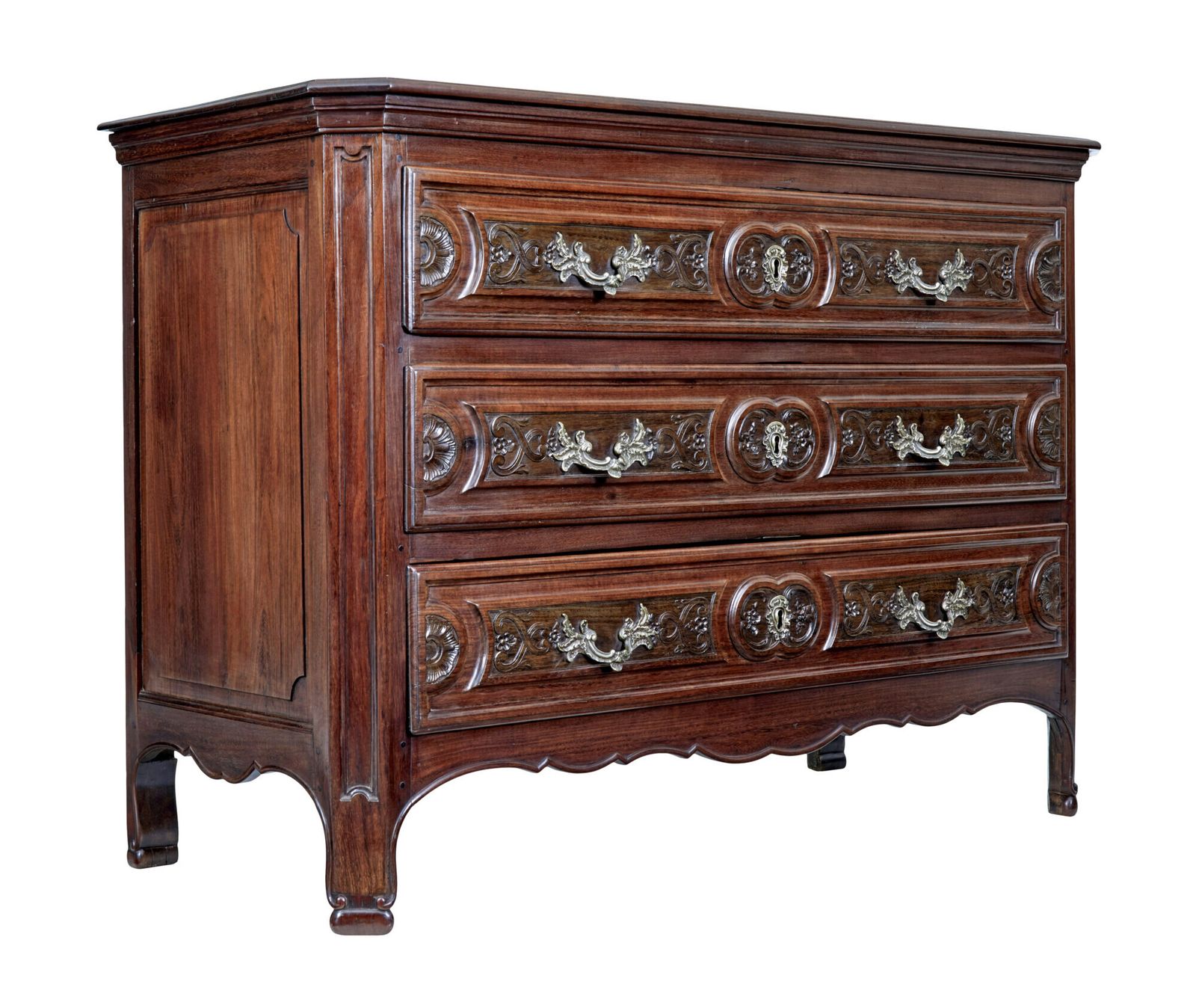 19th Century Carved Walnut French Provincial Commode photo furniture