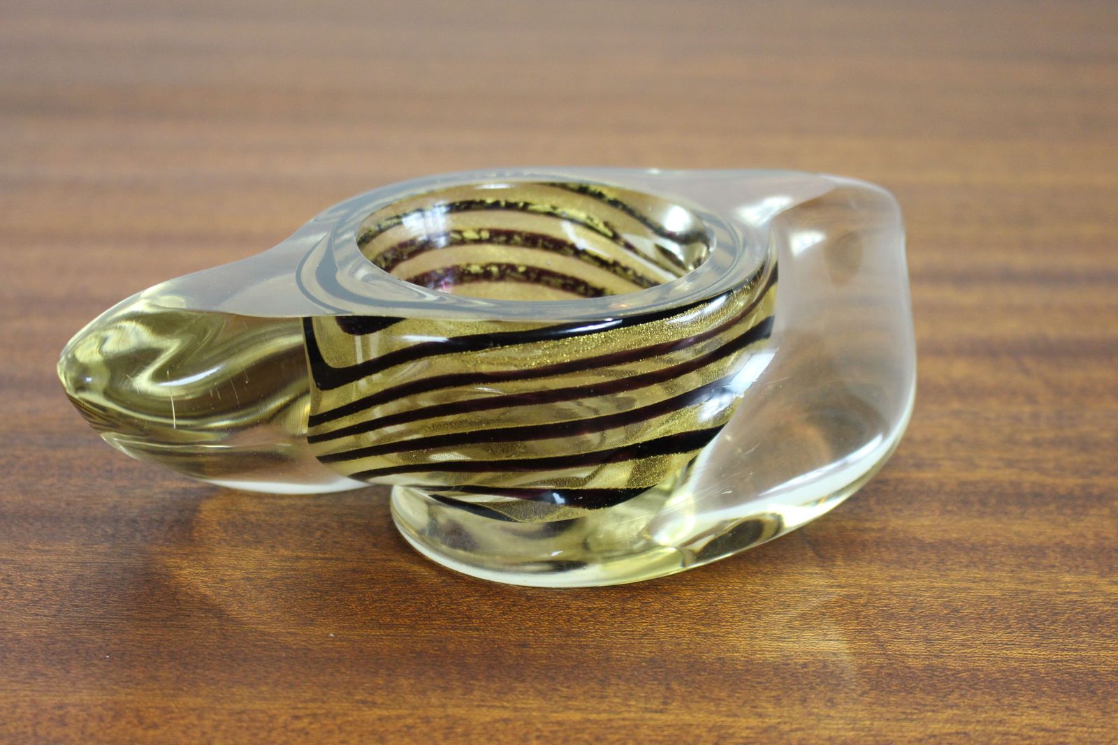 Stylish 1950’s Barovier And Toso Zebrati Bowl Of Unusual Form photo for sale