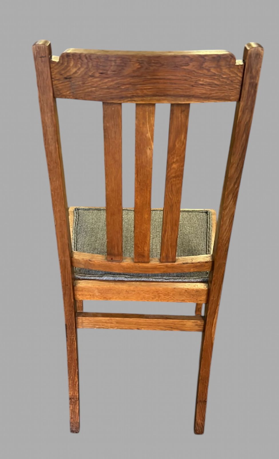 Set Of 7 Oak Dining Chairs With Upholstered Seats – Arts & Crafts Revival Style photo 985.0