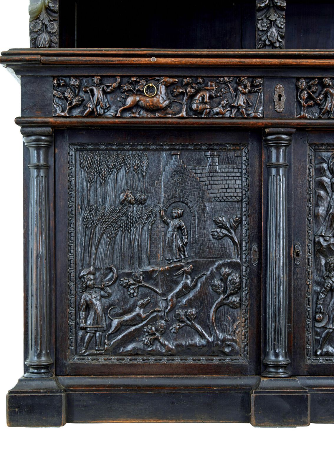 Large 19th Century Flemish Carved Oak Cabinet photo 4615.0