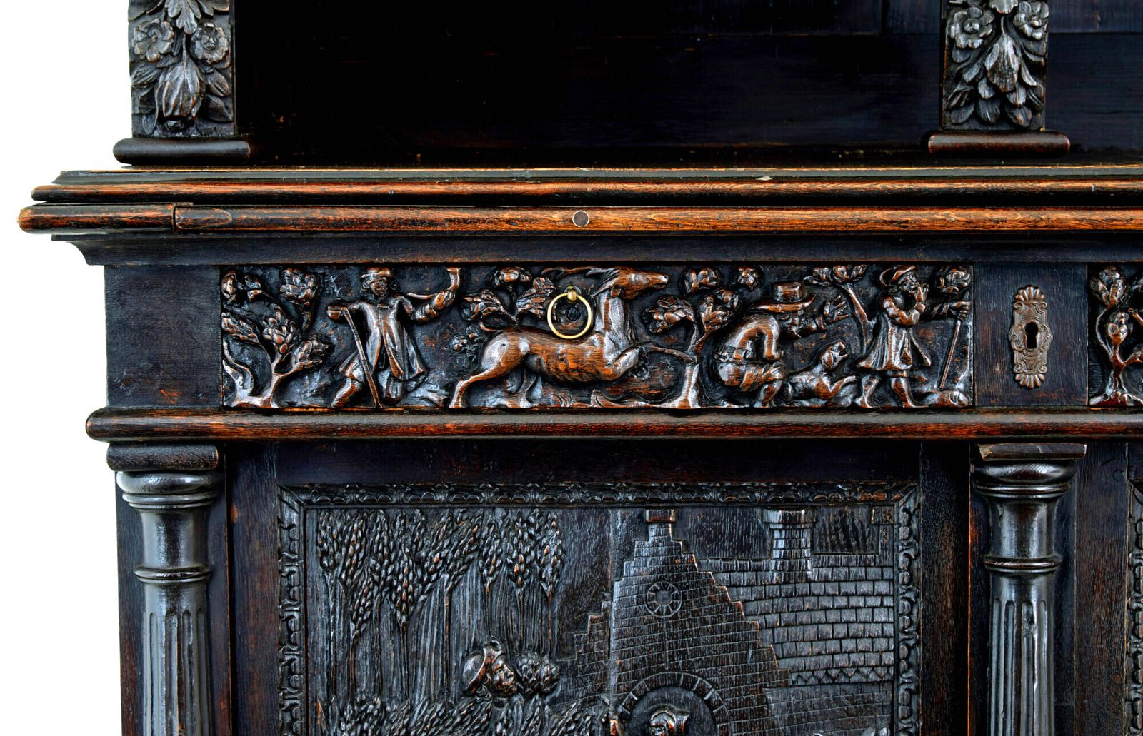 photo furniture Large 19th Century Flemish Carved Oak Cabinet