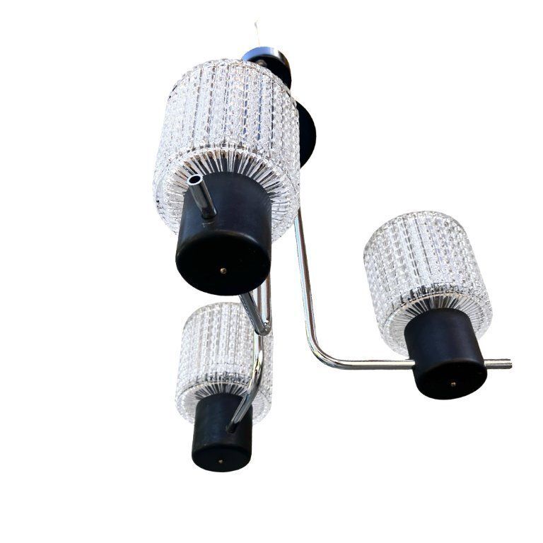 photo buy Elektroinstala Jílové Pendant Lamp, Czechoslovakia, 1970s, Embossed Glass, Modernism