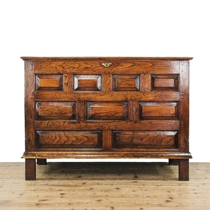 Antique 18th Century Welsh Oak Mule Chest  Blanket Box  Antique Storage Trunks And Chests  Storage Box photo vintage
