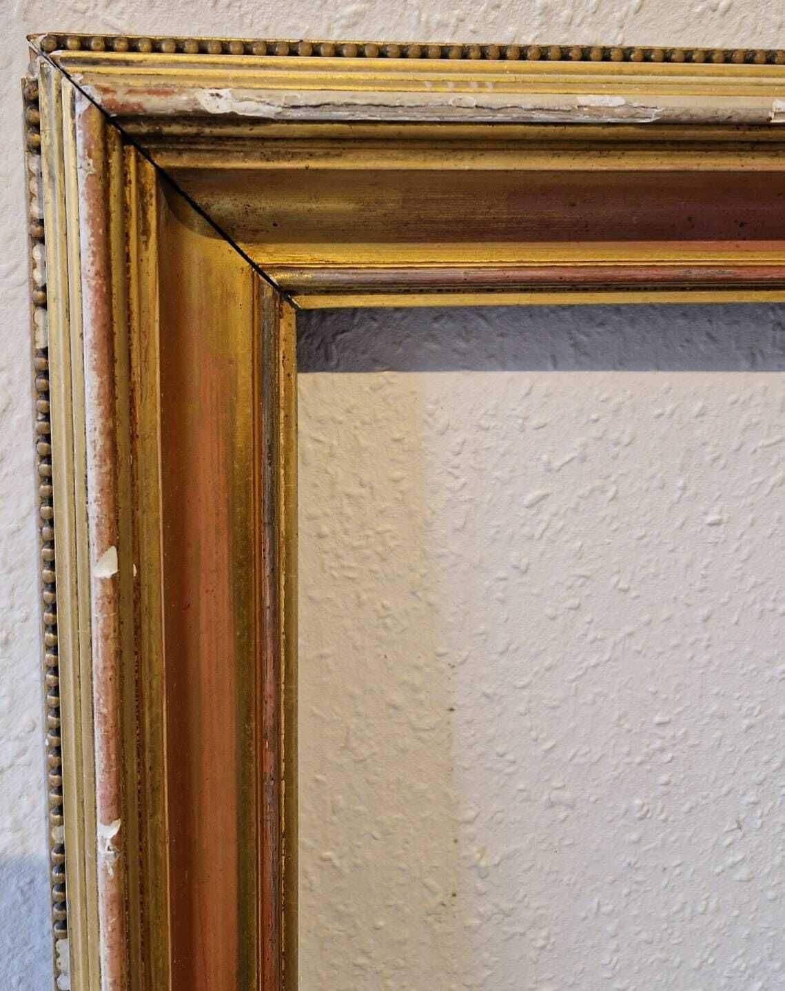Large Antique Wooden Gilt Picture Frame W 92cm X 72cm H photo vinterior