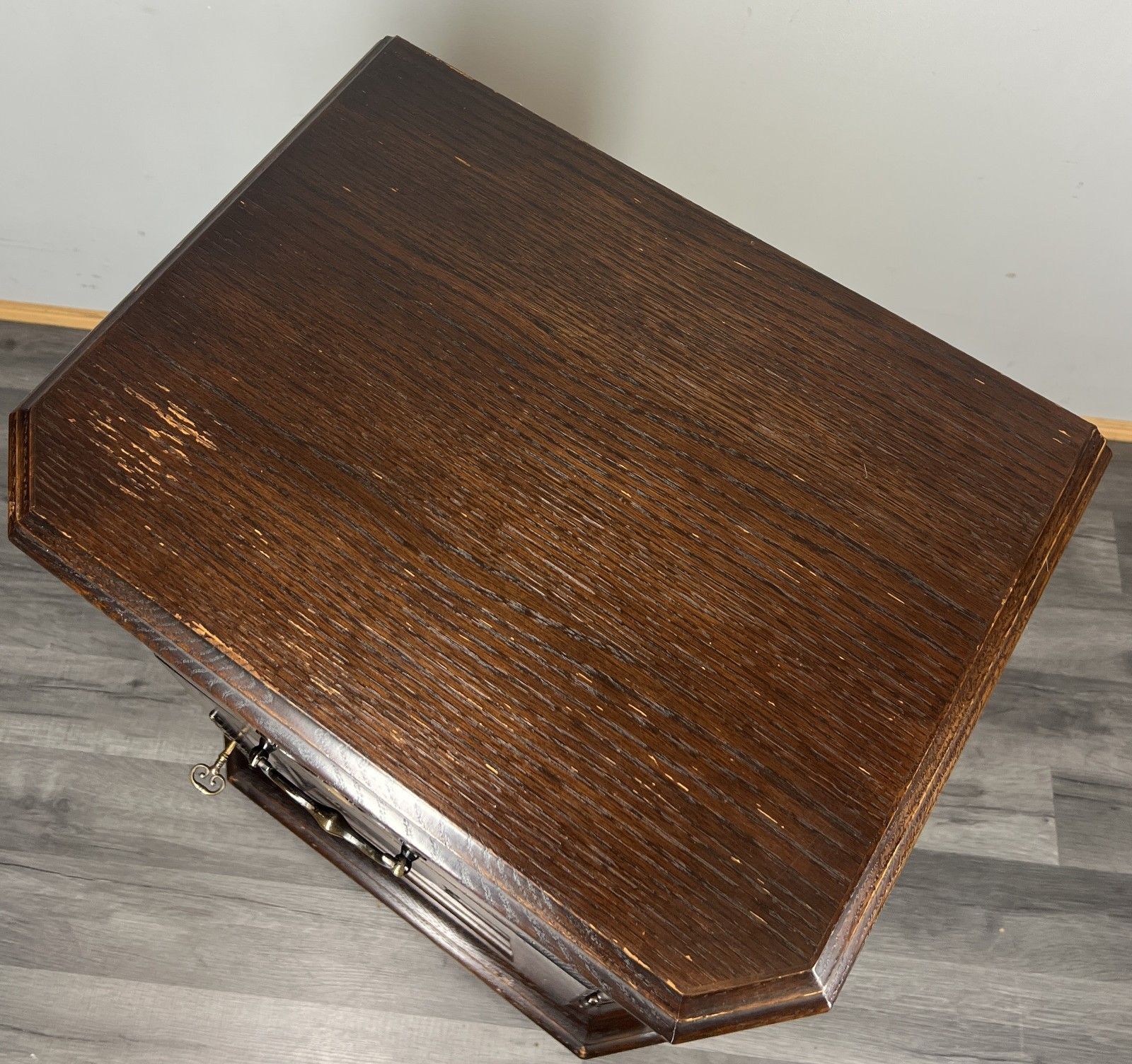 Furniture Pair Of  Bedside Tables Vintage French Nightstands Cabinets Carved Door Lot 4295 photo