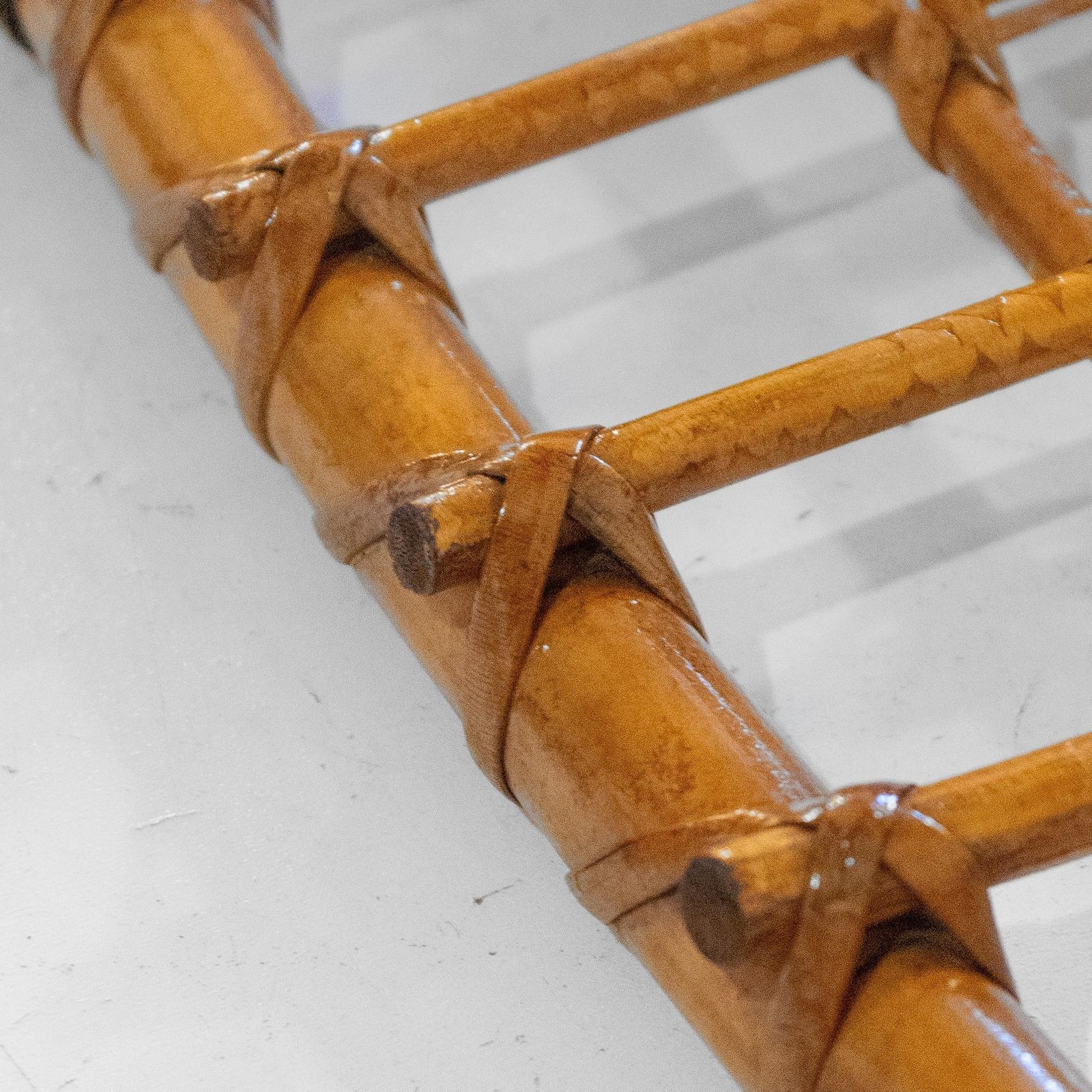 Italian Mid Century Bamboo And Rattan Coat Rack By Bonacina, 1960s photo vintage