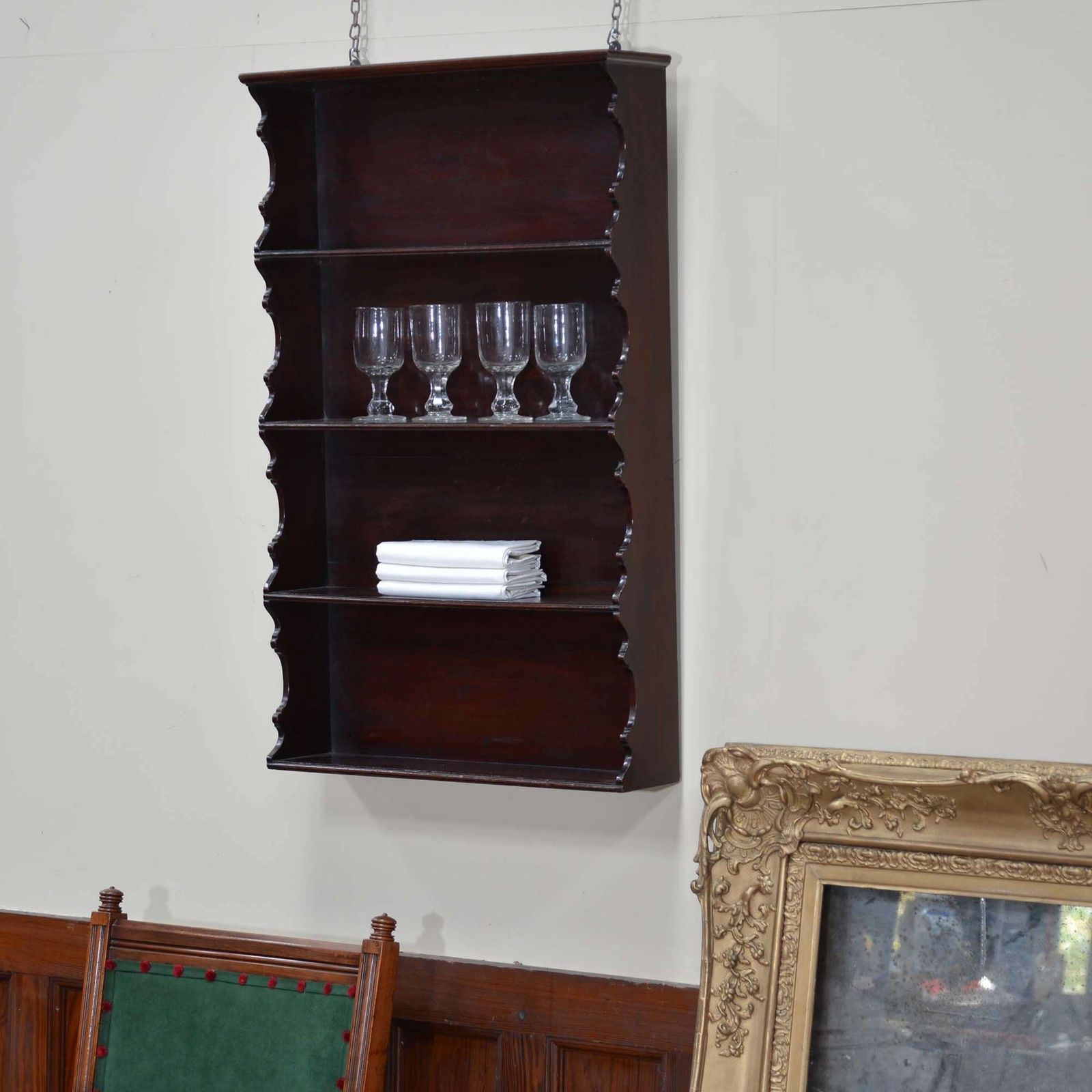photo furniture Georgian Mahogany Hanging Shelves