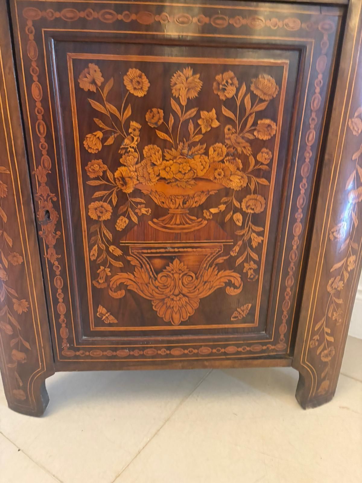 Antique 19th Century Quality Dutch Marquetry Corner Cabinet photo buy