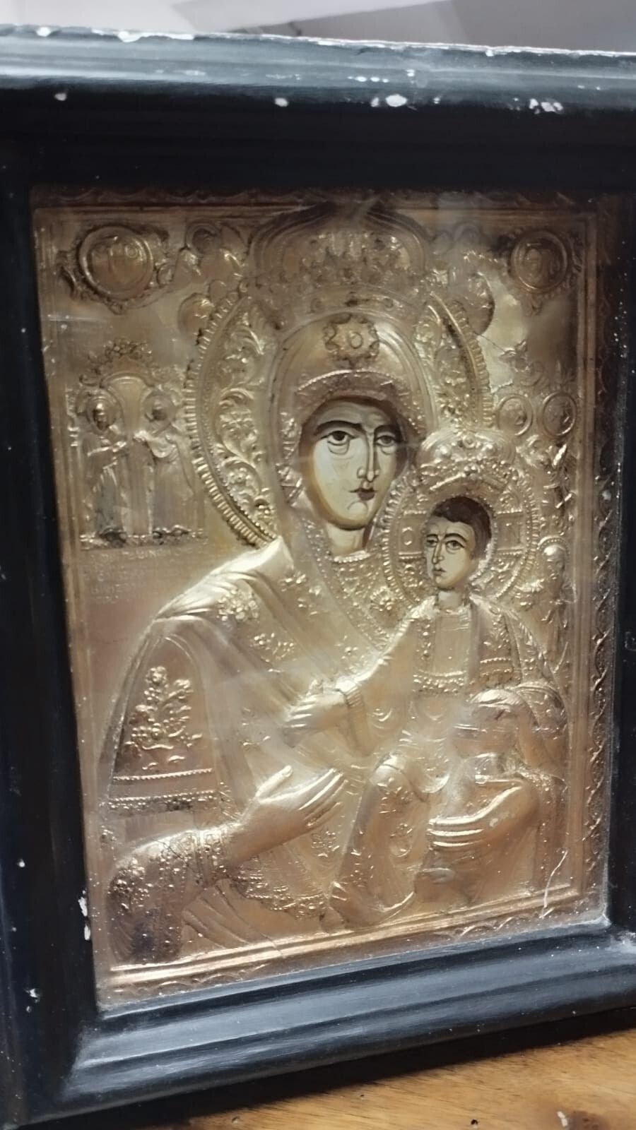 photo furniture Russian Painted Icon Golden Frame 20th Century Sacred Art