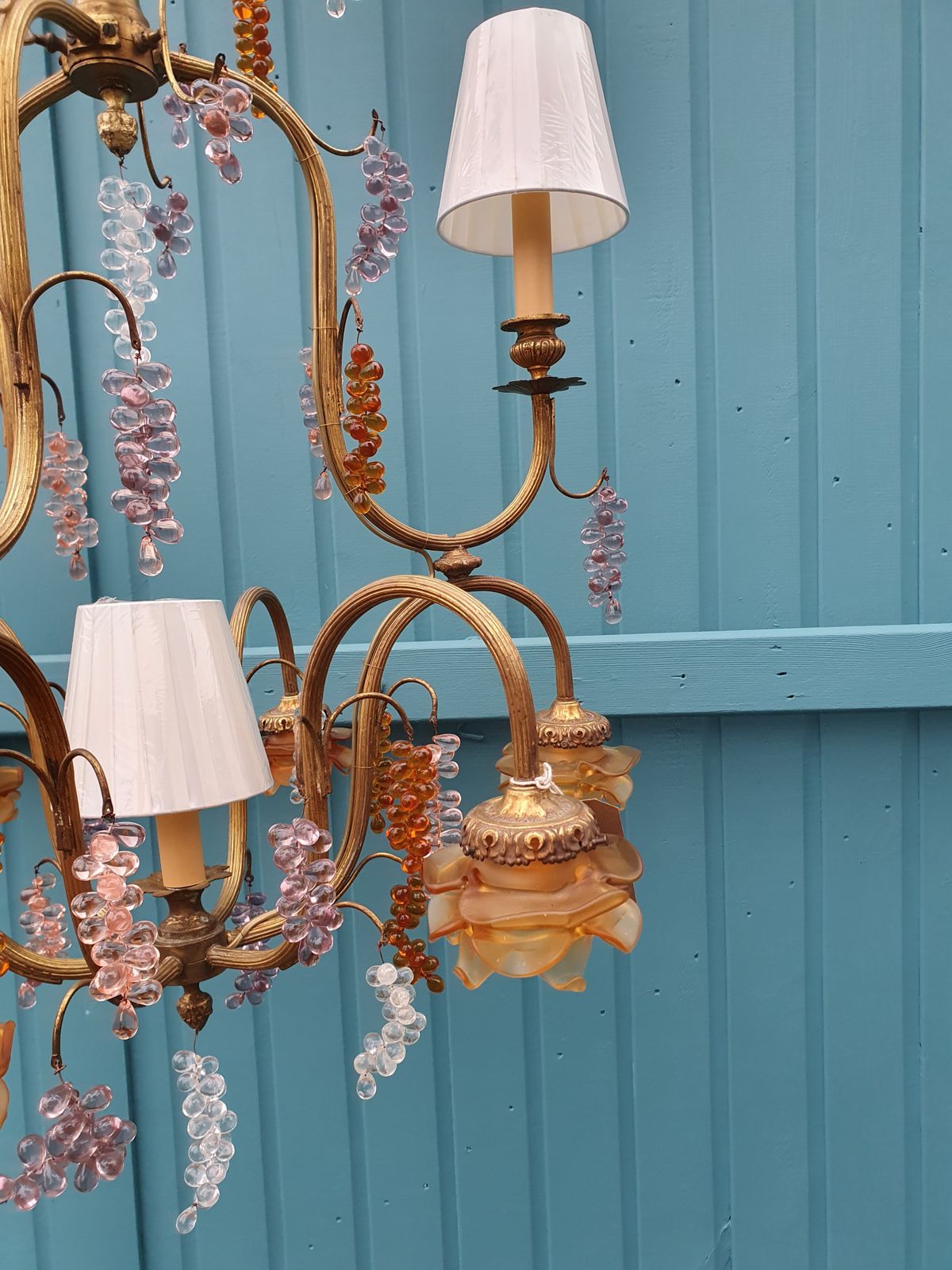 photo buy Large French Chandelier With Glass Bunches Of Grapes