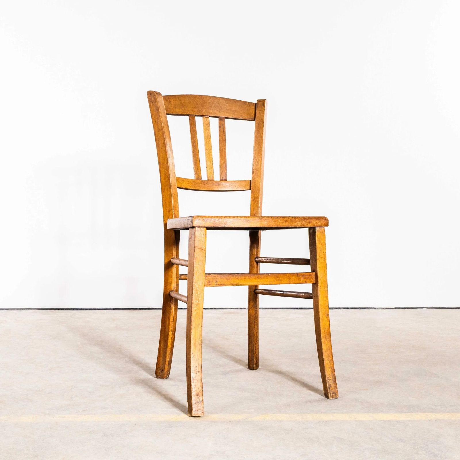1930’s French Farmhouse Perforated Seat Dining Chairs – Set Of Eight photo furniture