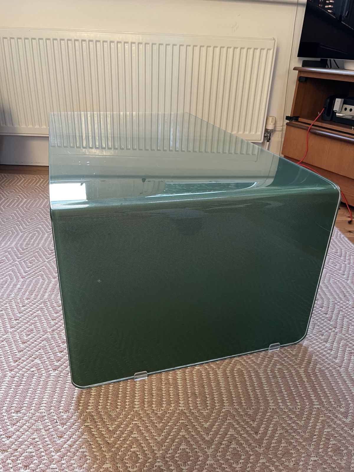 Mid Century Style Glass Green Ombré Coffee Table photo for sale