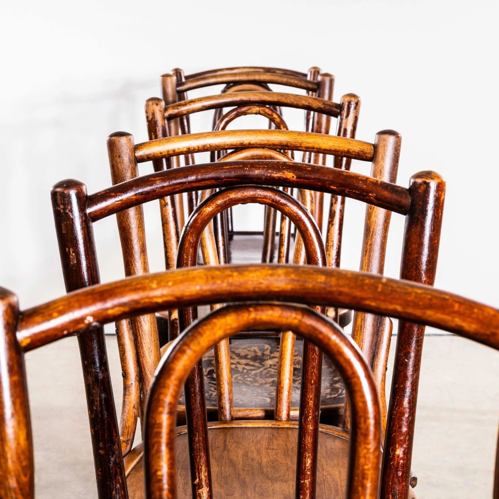 1940’s Rich Dark Fischel Bentwood Dining Chairs – Set Of Six photo buy