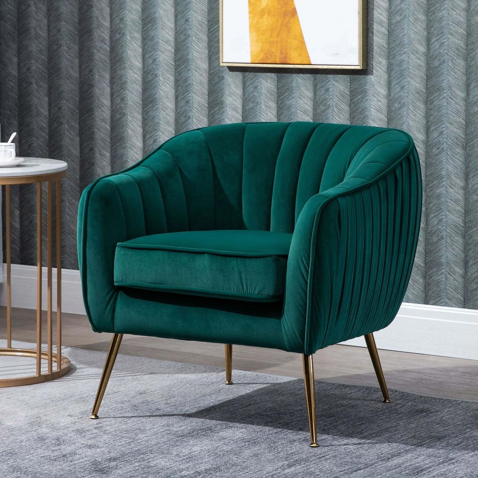 Velvet Luxury Accent Chair, Traditional