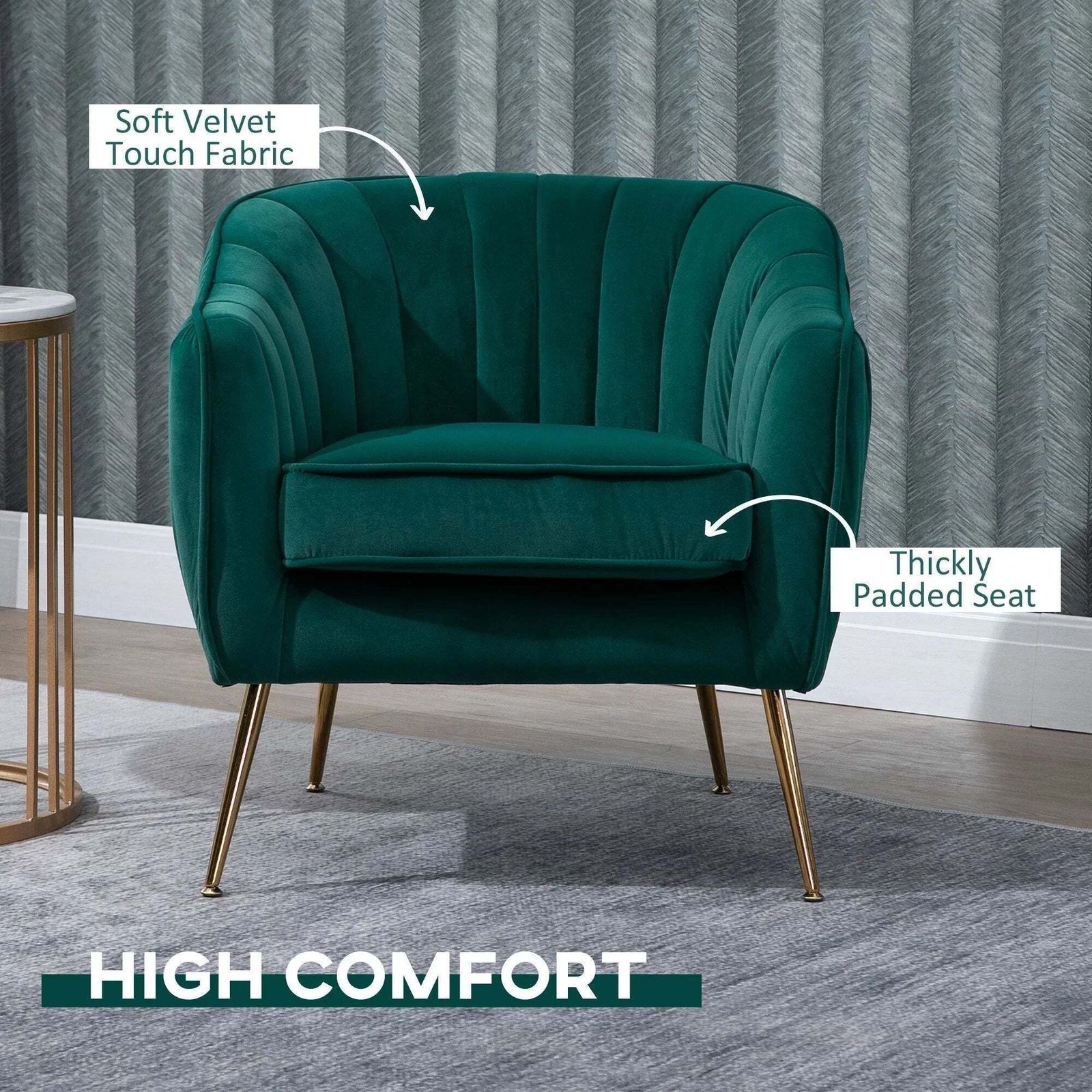 Velvet Luxury Accent Chair, Traditional photo Furniture