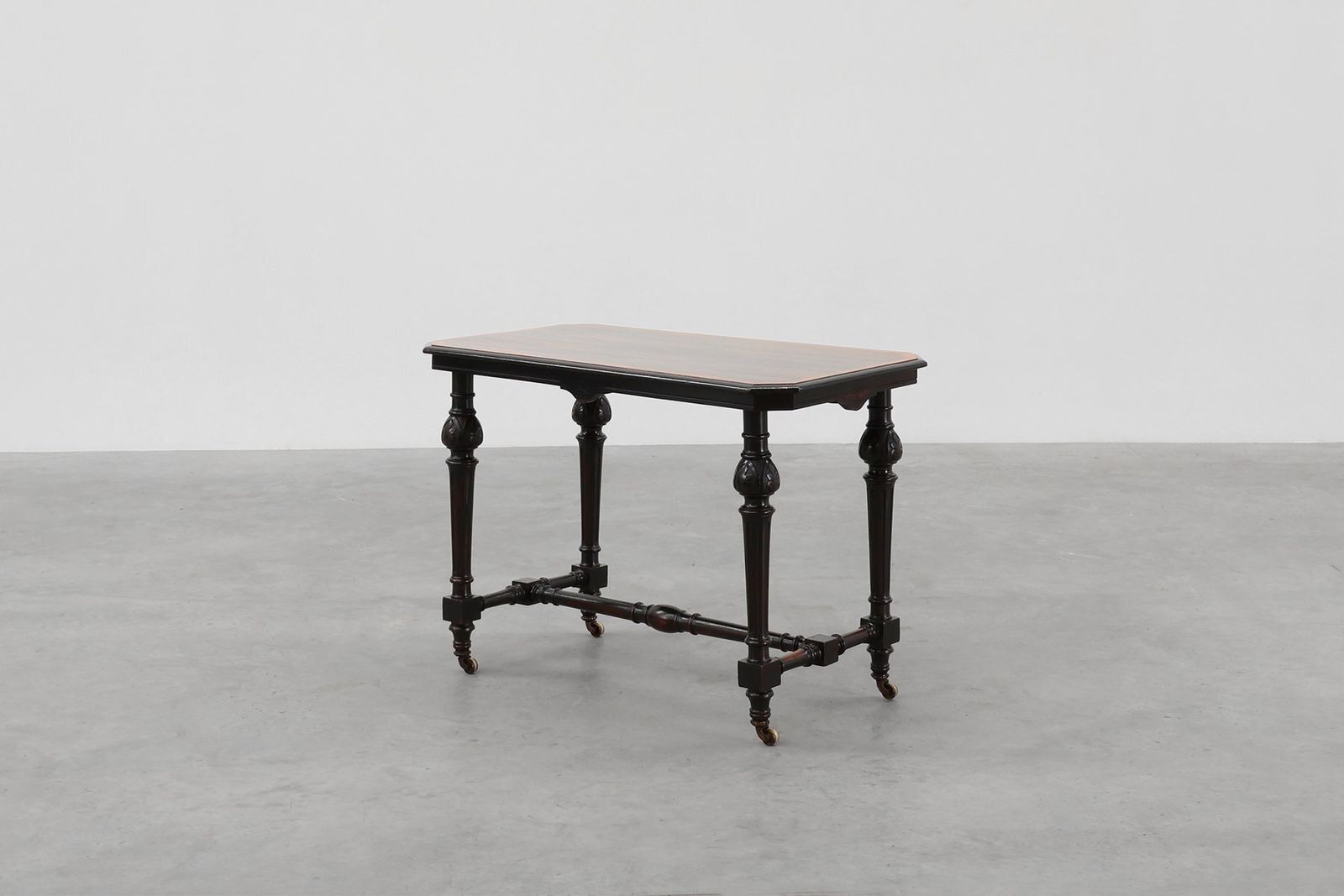 English Side Table With Geometric Wood Inlay From John Taylor & Sons, 19th Century photo furniture