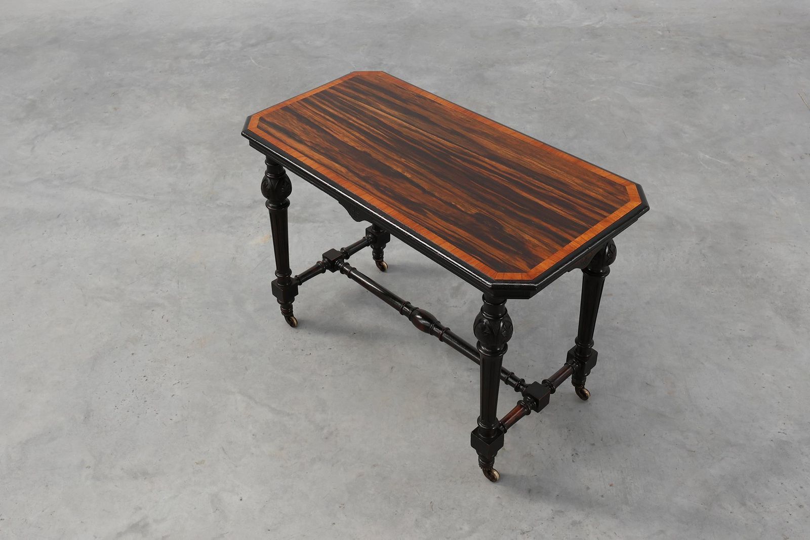 English Side Table With Geometric Wood Inlay From John Taylor & Sons, 19th Century photo Furniture