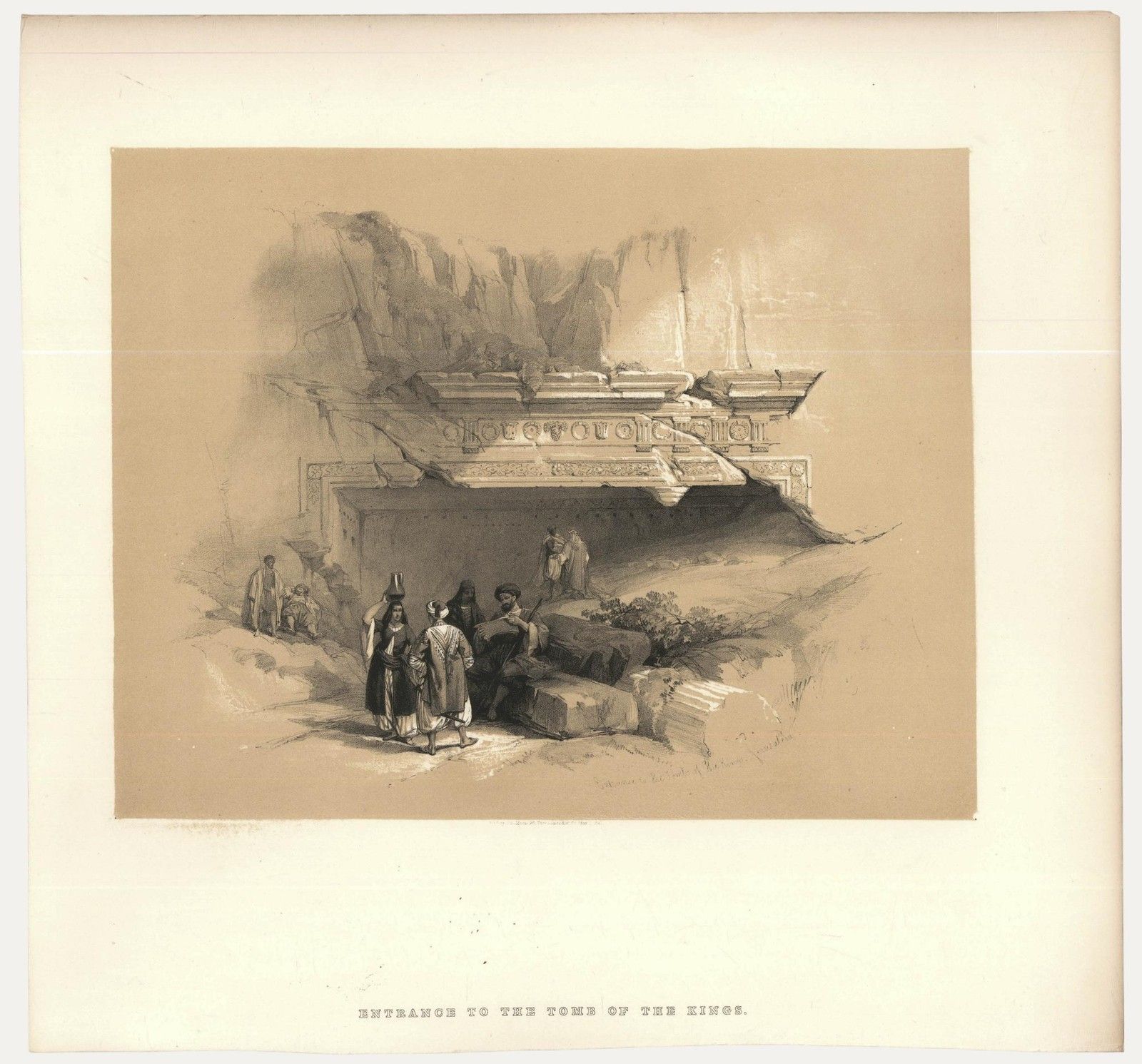 Louis Haghe After David Roberts Lithograph, Entrance To The Tomb Of Kings