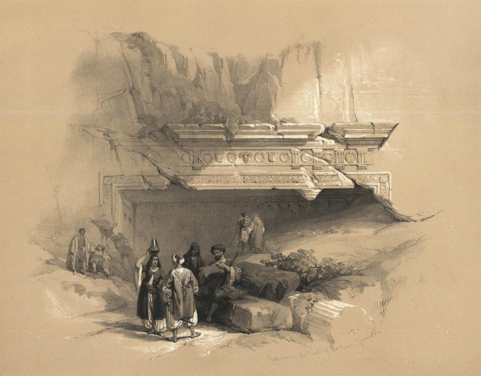 Louis Haghe After David Roberts Lithograph, Entrance To The Tomb Of Kings photo furniture
