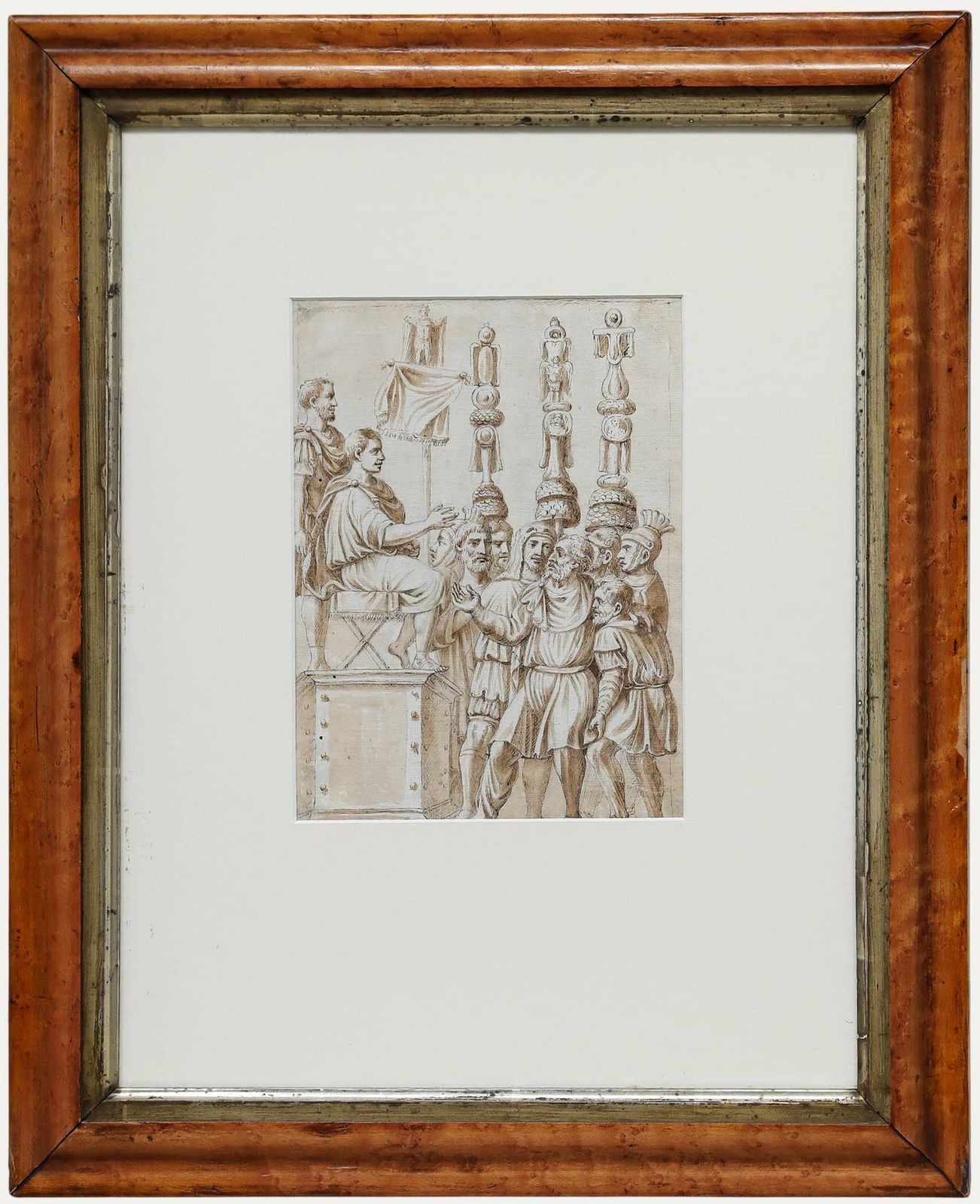 Fine 18th Century Pen And Ink Drawing Parthamasiris, King Of Armenia