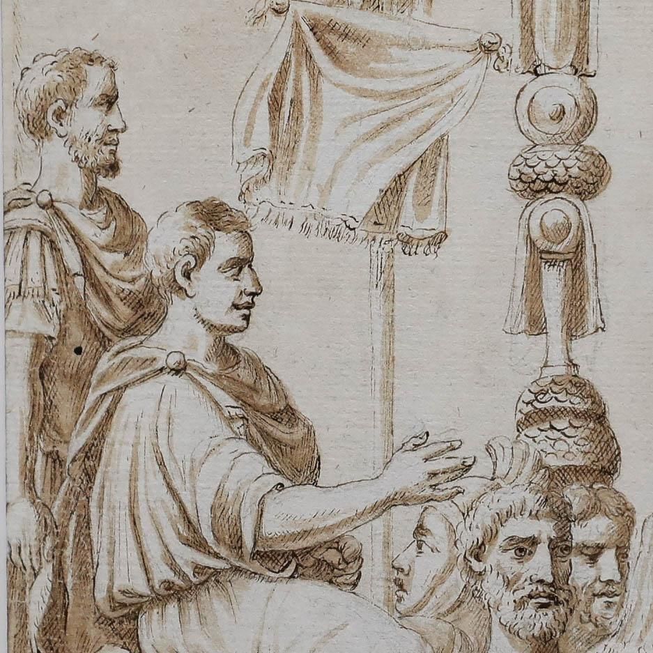 Fine 18th Century Pen And Ink Drawing Parthamasiris, King Of Armenia photo 325.0