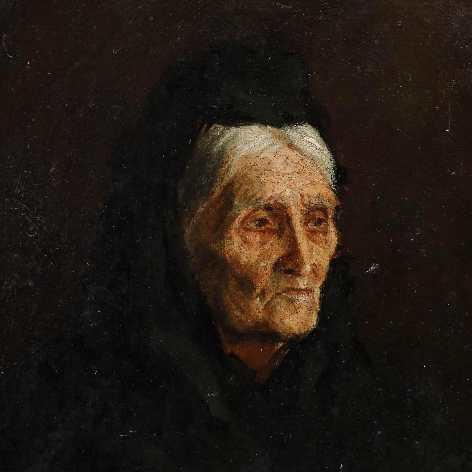 E. Hunter Late 19th Century Oil, Lady In Mourning photo Art