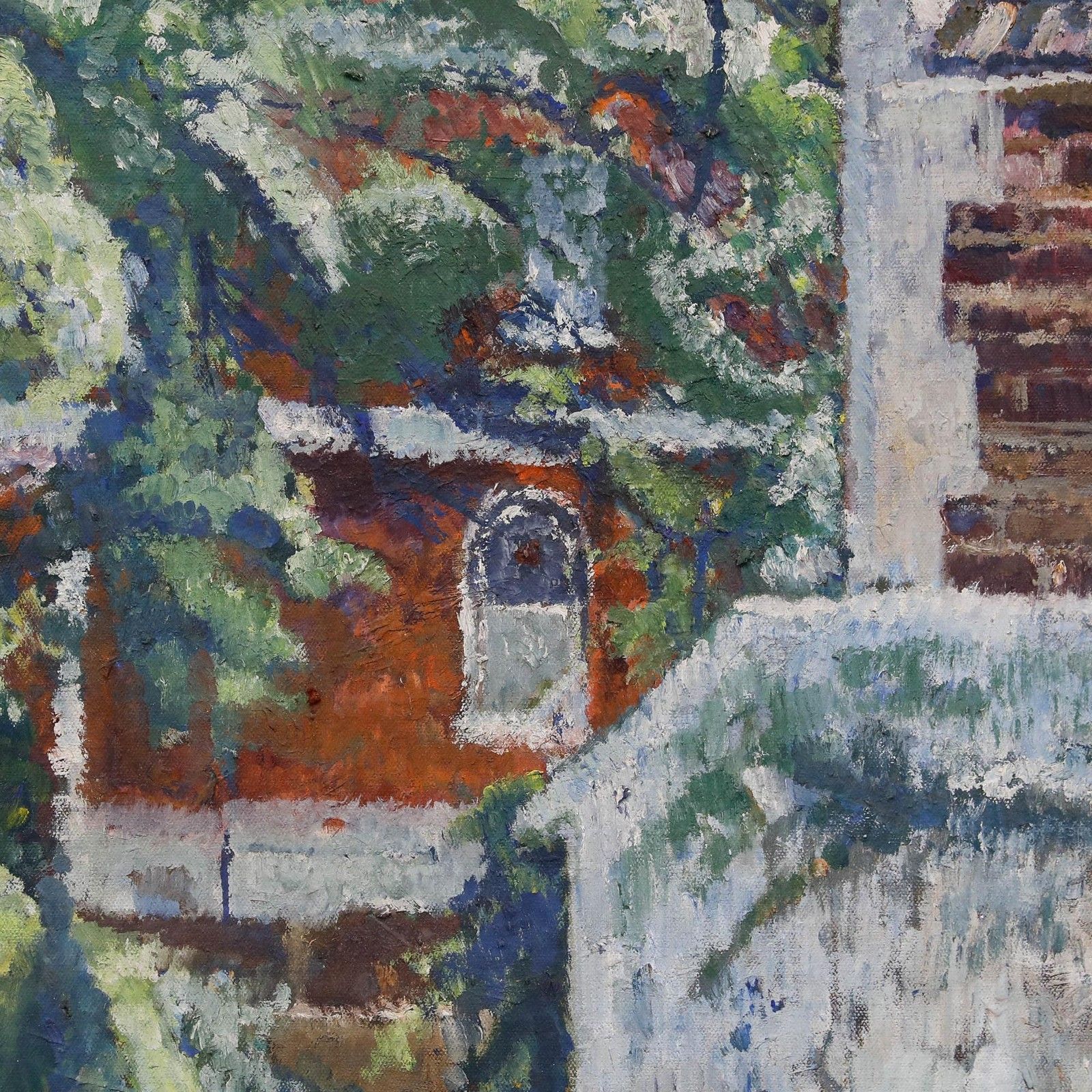 Mark Ford 20th Century Oil, Houses Through The Trees photo Art