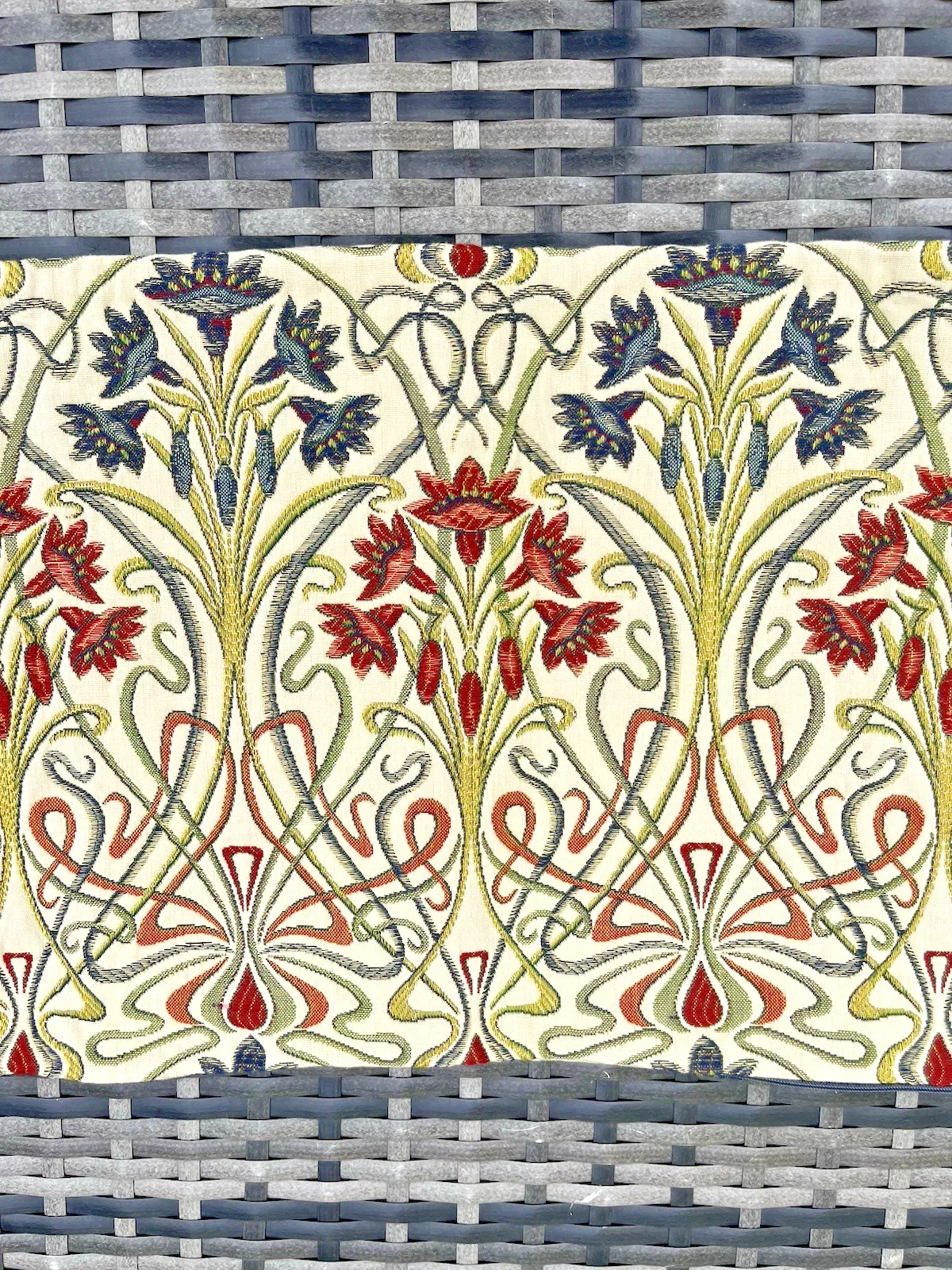 2 Tiffany Jewel Art Nouveau Style Artisan Bolster Cushion Covers Bed Bench Sofa