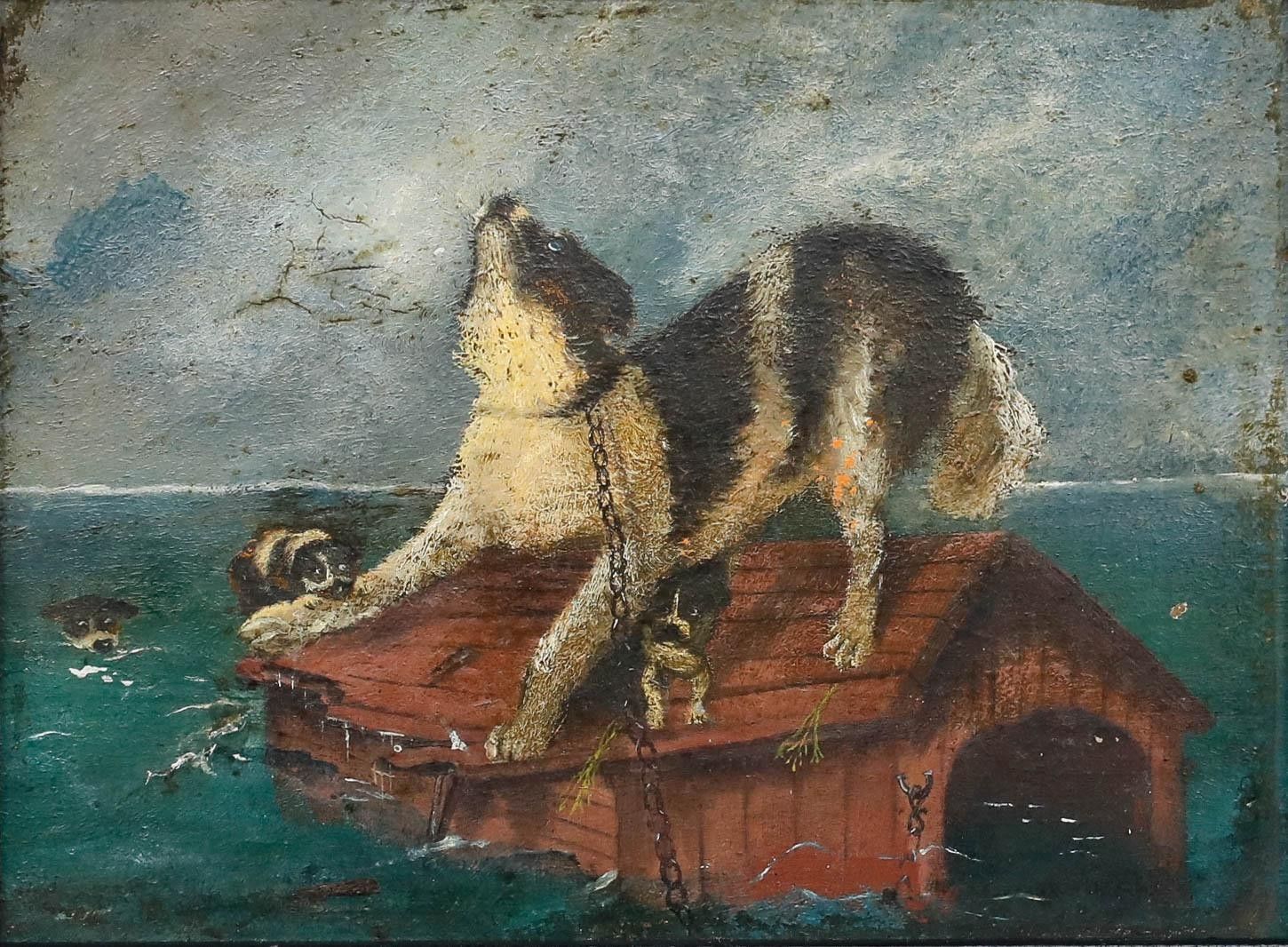 After Carl Fredrik Kiörboe Late 19th Century Oil, The Flood photo furniture