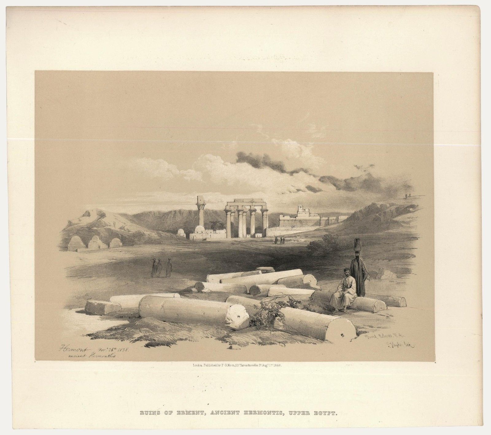 Louis Haghe After David Roberts 19th Century Lithograph, Ruins Of Erment