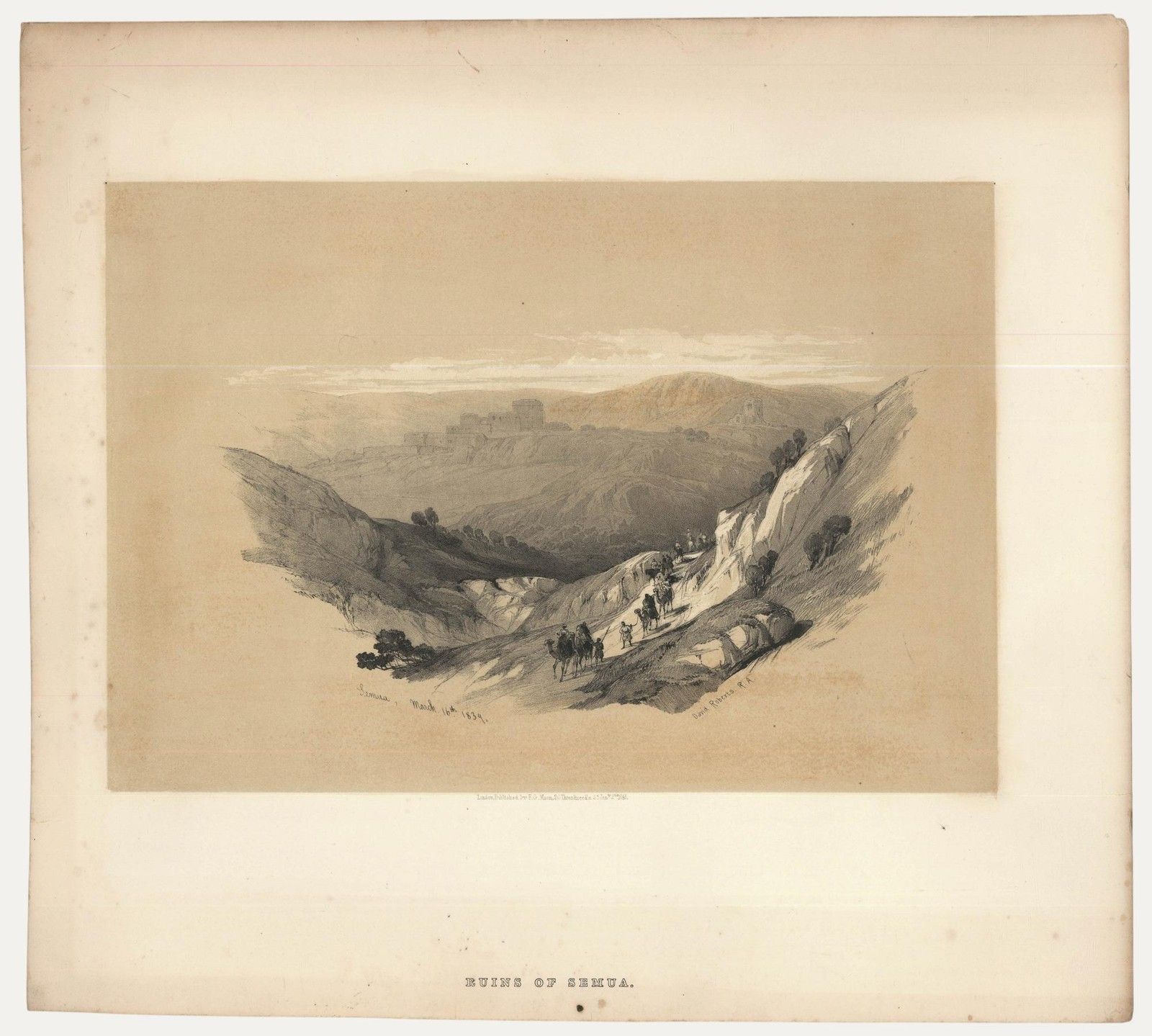 Louis Haghe After David Roberts 19th Century Lithograph, Ruins Of Semua