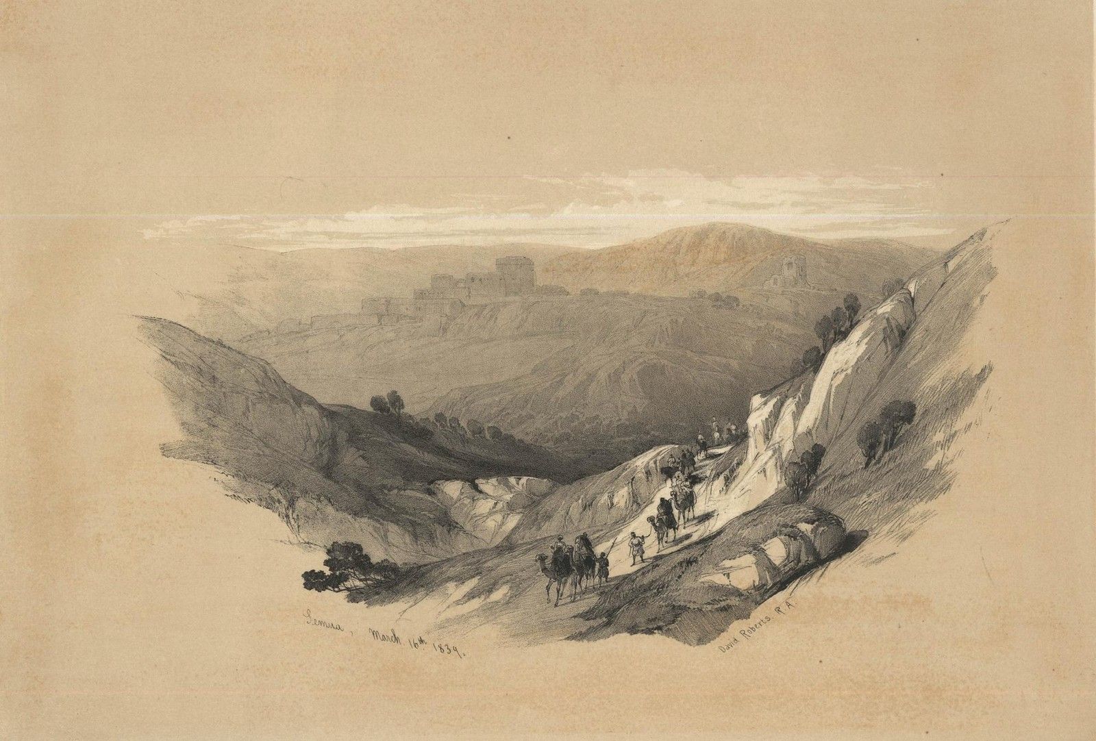 Louis Haghe After David Roberts 19th Century Lithograph, Ruins Of Semua photo furniture