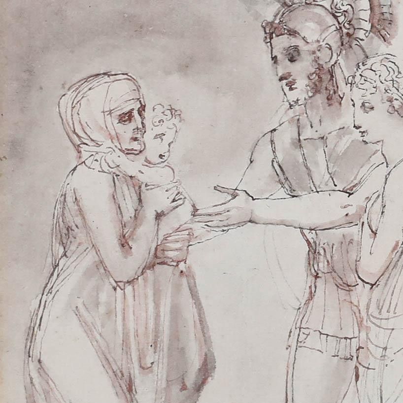 Thomas Stodhart (1755 1834) Watercolour, The Farewell Of Hector And Andromache photo Art