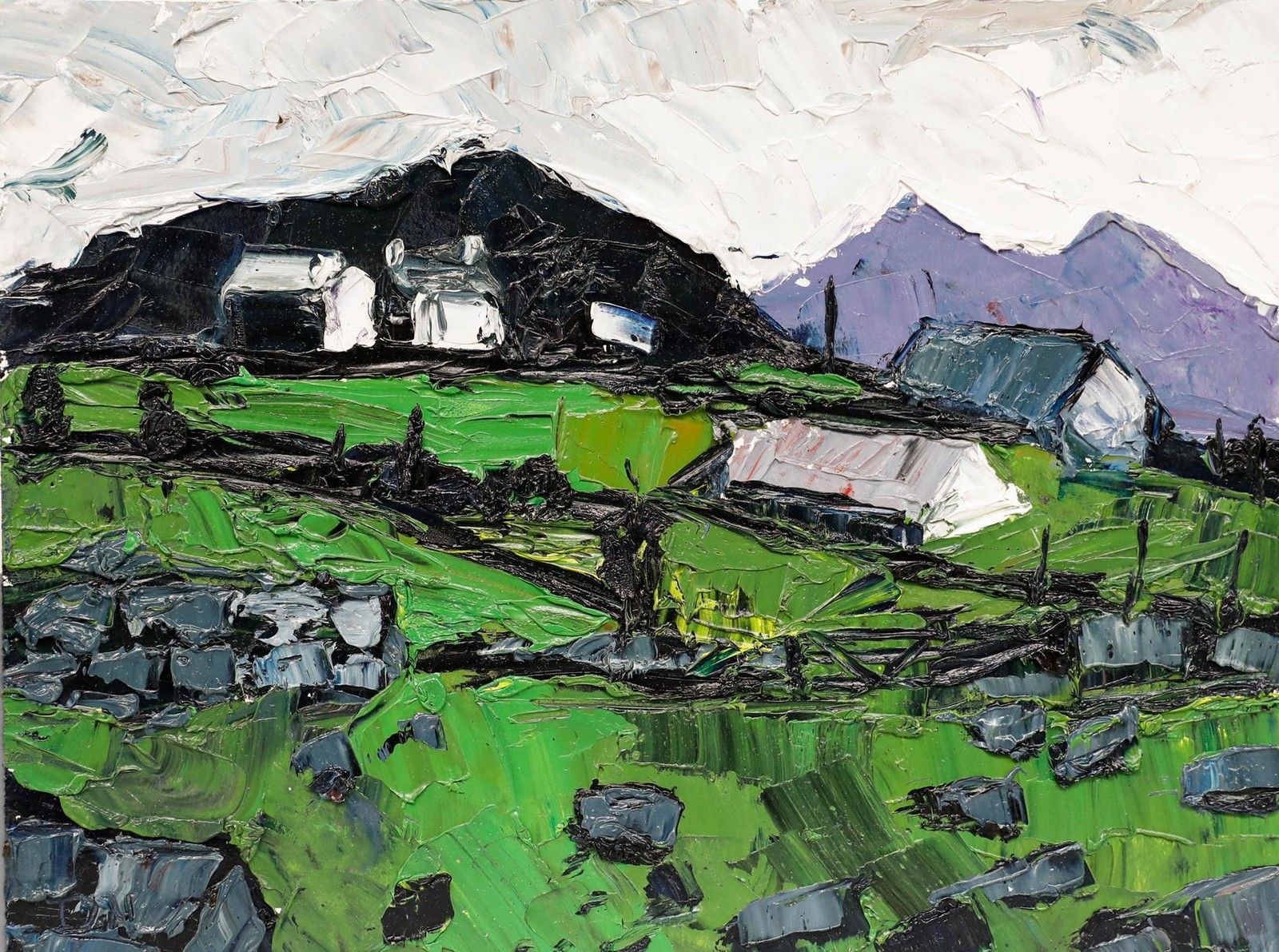 Daniel Nichols Contemporary Oil, View Of The Mountains photo furniture