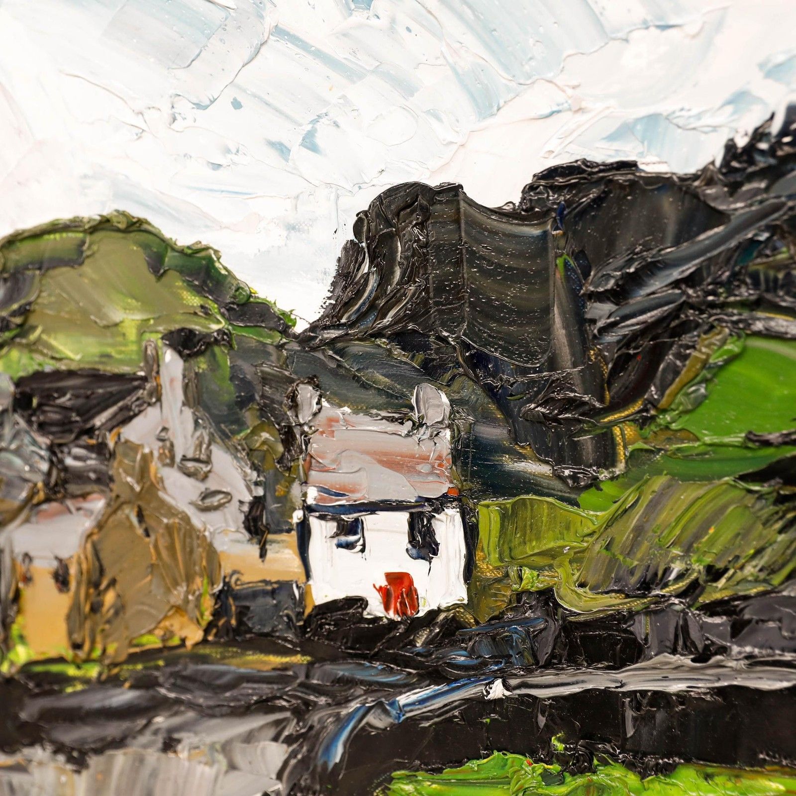 Daniel Nichols Contemporary Oil, Little House In The Hills photo Art
