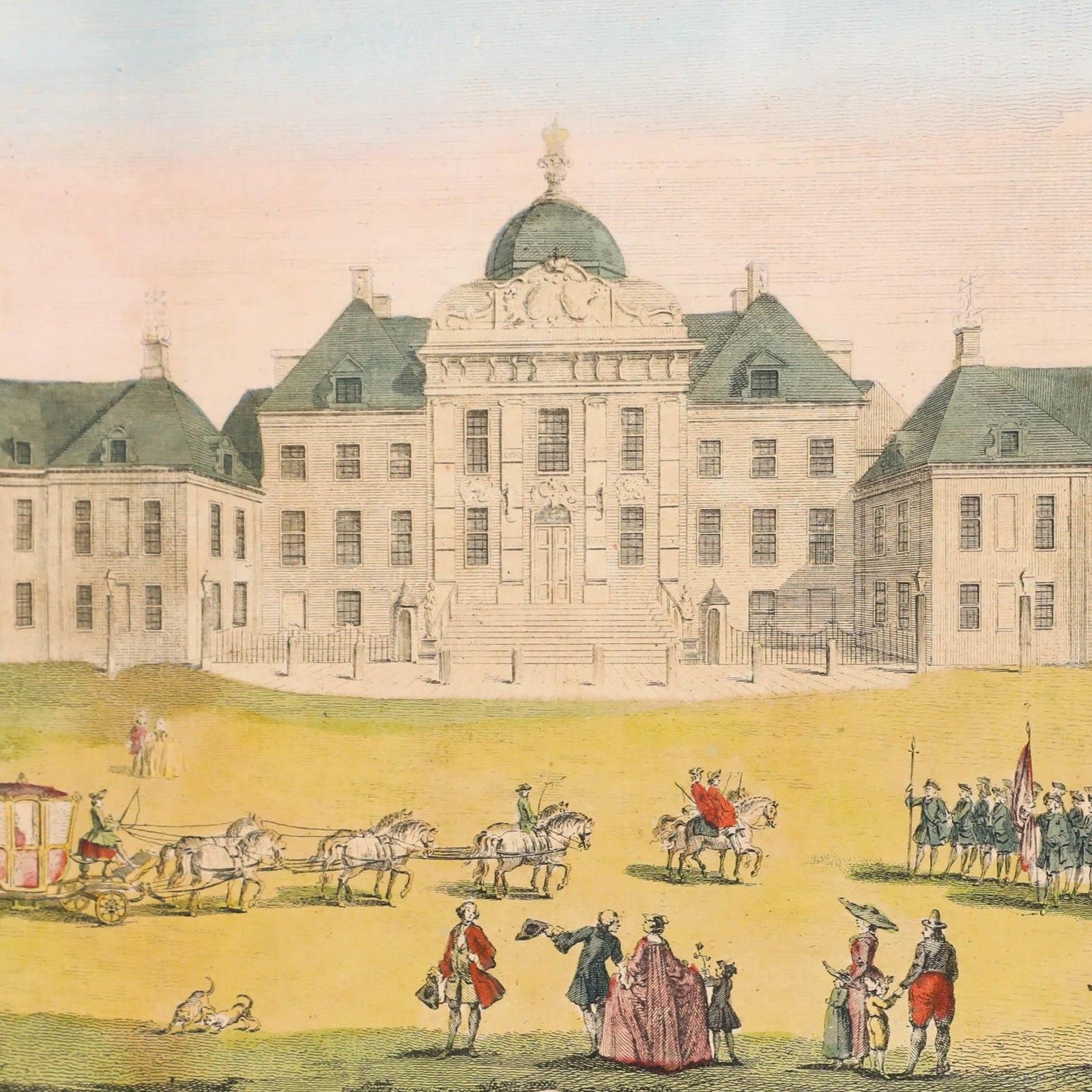 Vue D'optique 18th Century Engraving, A View Of The Prince Of Orange's House photo Art