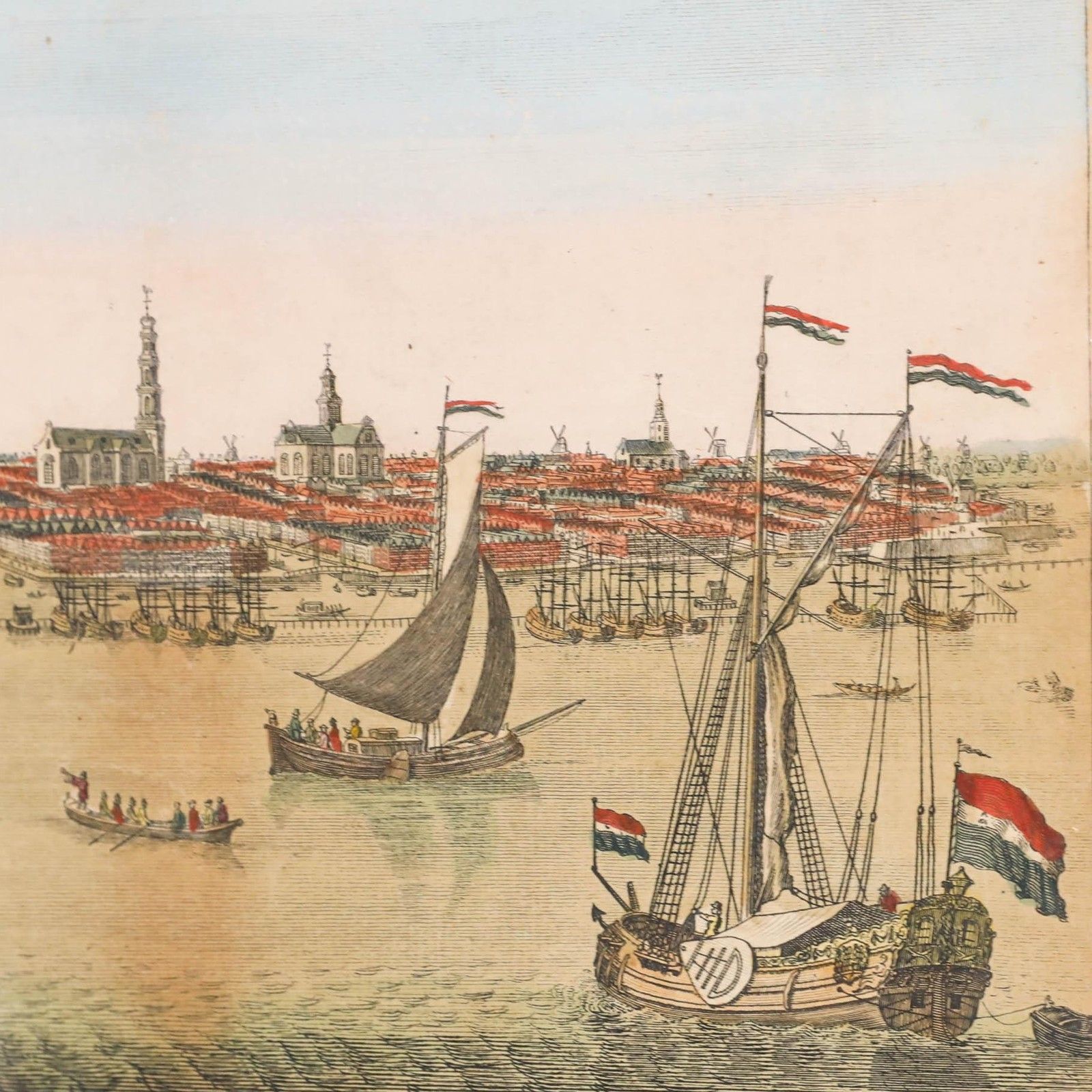 Thomas Bowles After Peter Van Ryne Engraving, A General View Of Amsterdam photo Art