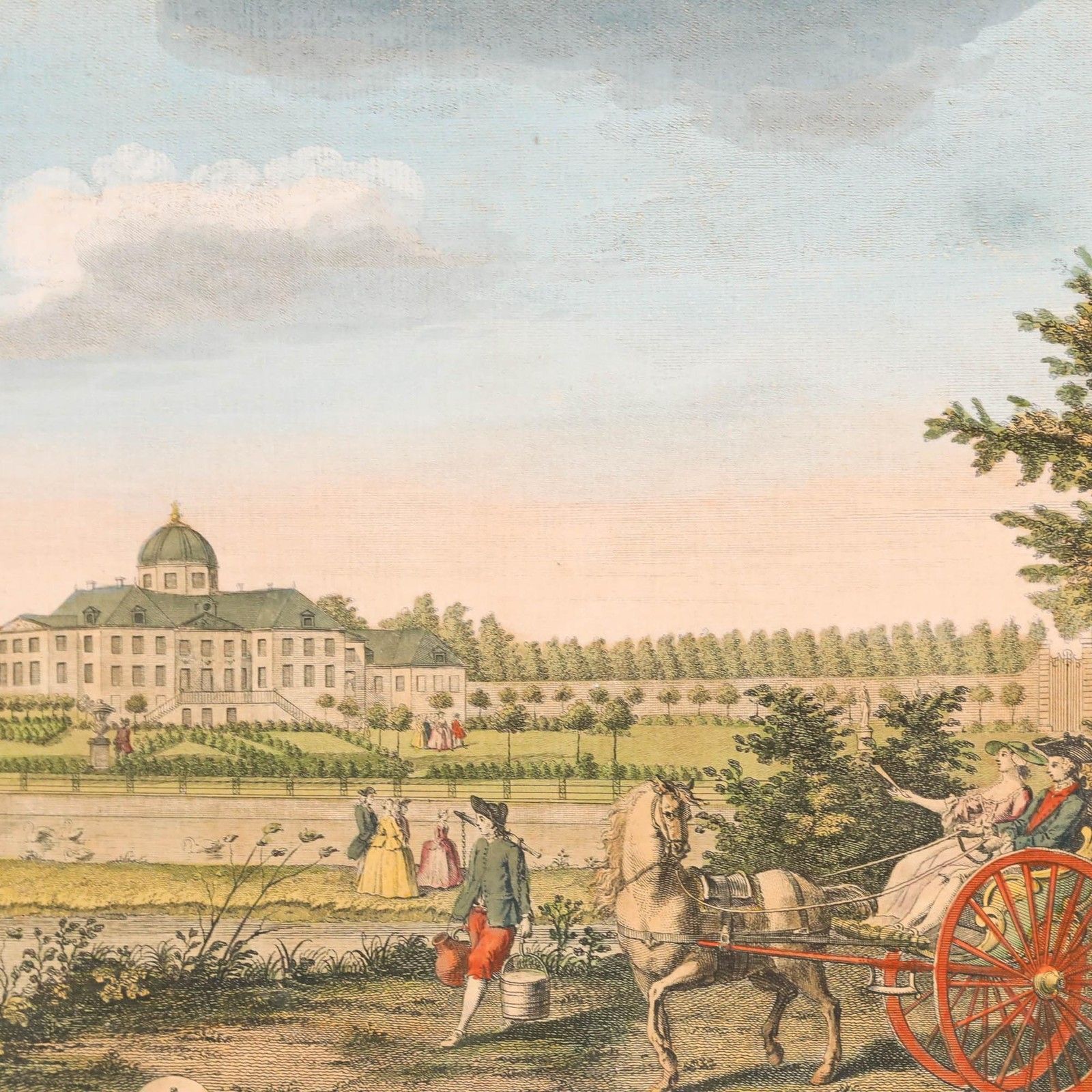 Vue D'optique Engraving, The Garden Front Of The Prince Of Orange's House photo Art