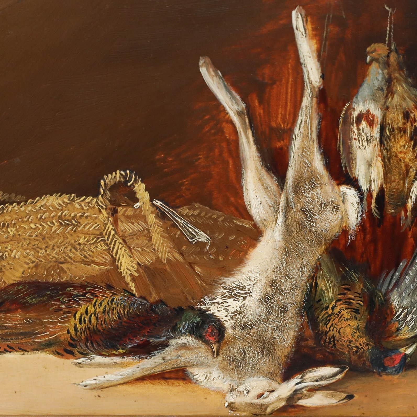 British School 19th Century Oil Still Life Of Dead Game photo Art