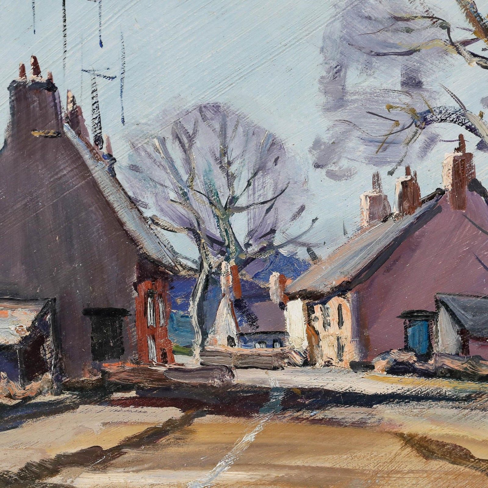 Derek Arthur Ede (1922 1983) Mid 20th Century Oil, Country Road, Bucks photo Art