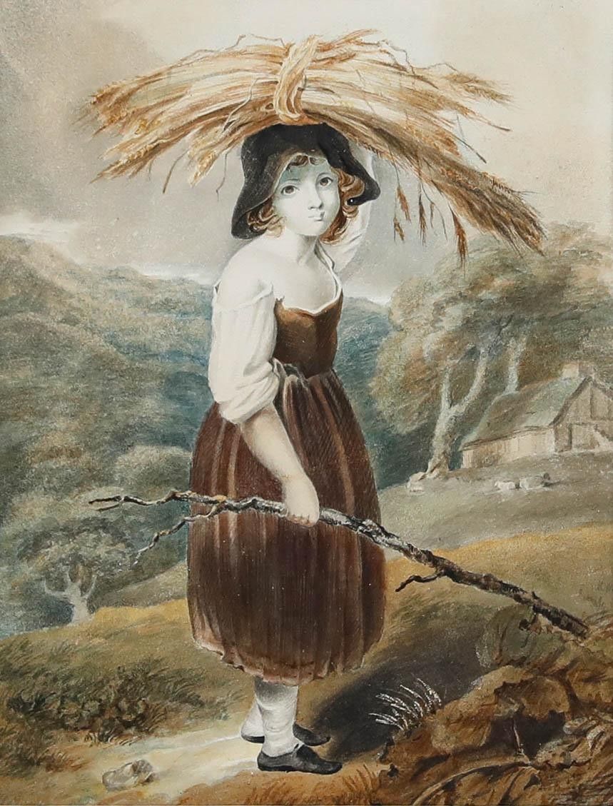After Richard Westall Ra (1785 1836) 19th Century Watercolour, The Gleaner photo furniture