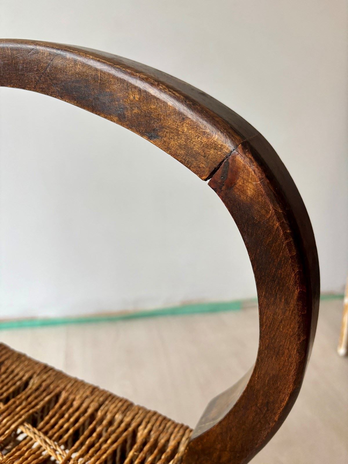 photo furniture Vintage Bauhaus Style Woven Rope Armchair