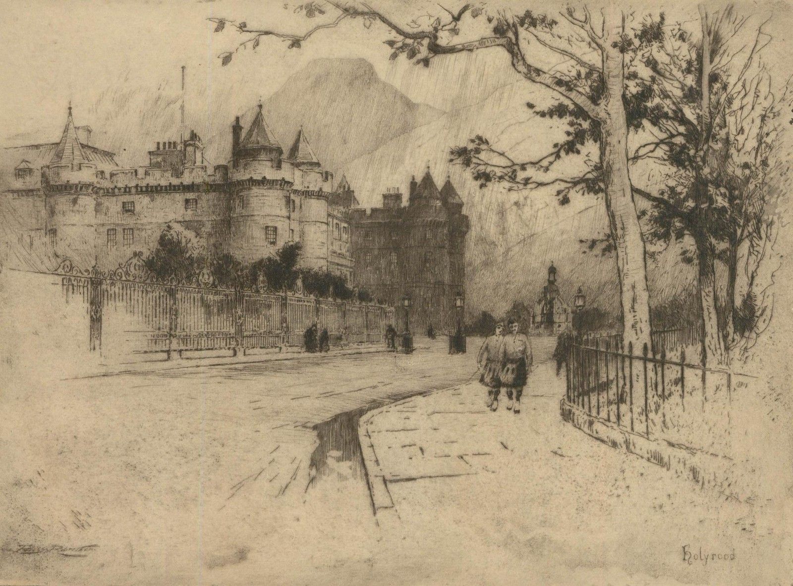 Percy Robertson (1869 1934) Early 20th Century Etching, Holyrood photo furniture