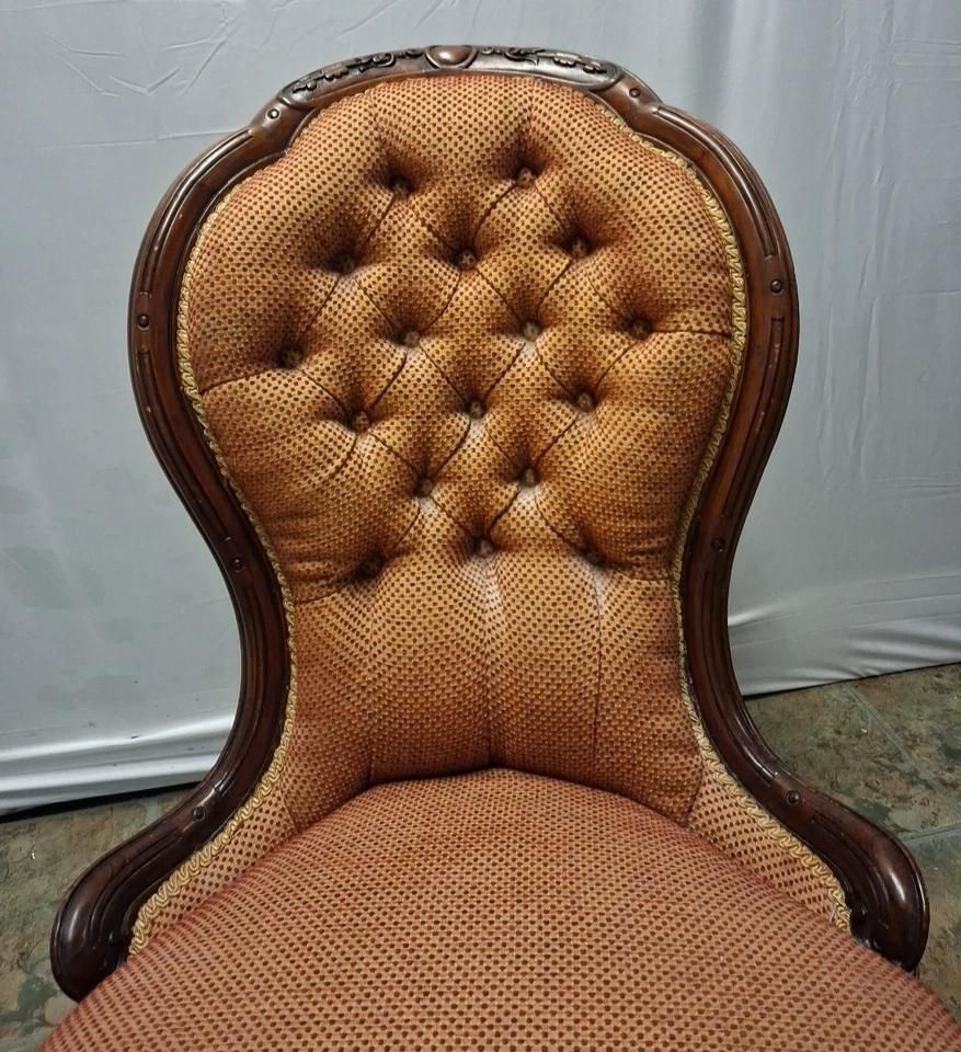 Antique Nursing Parlour Bedroom Chair Nice Clean Upholstery With New Casters photo vinterior
