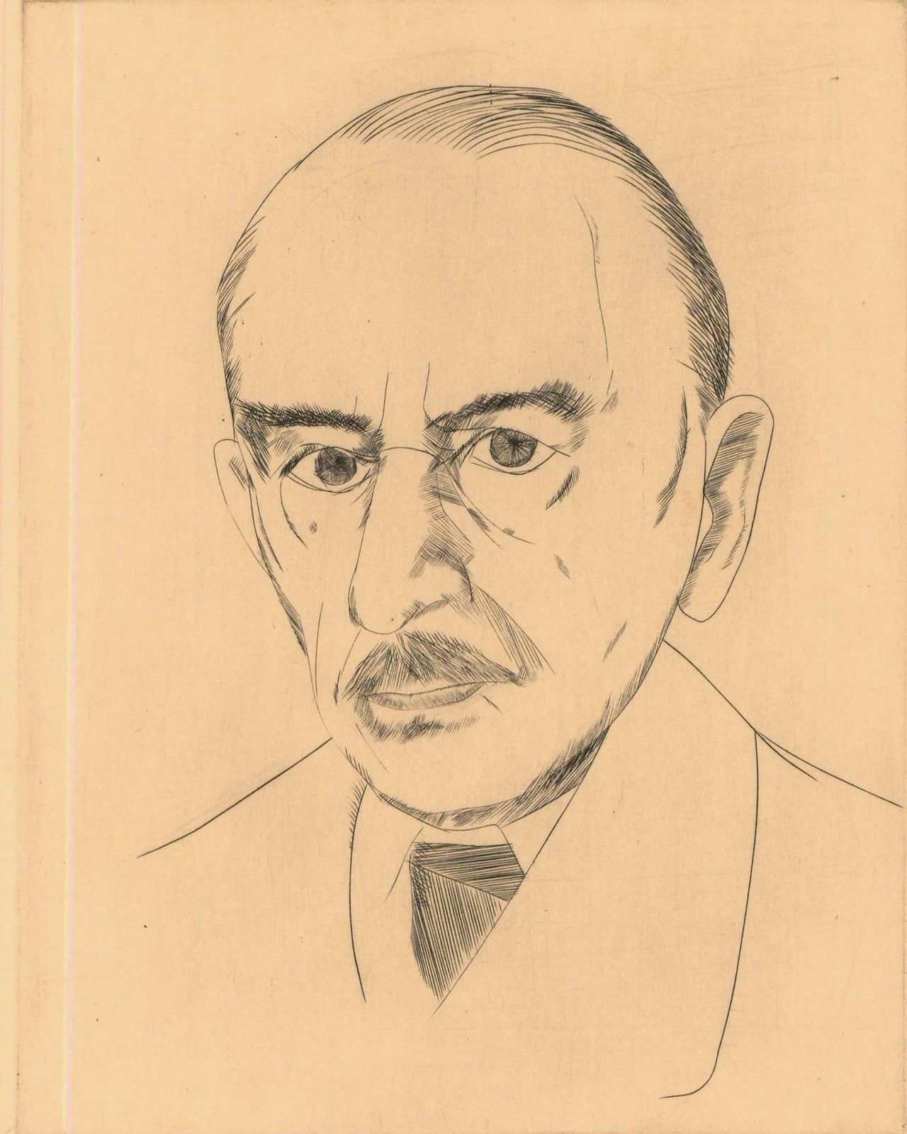 David Wurtzel (1935 2014) 1976 Etching, Thomas Mann photo furniture