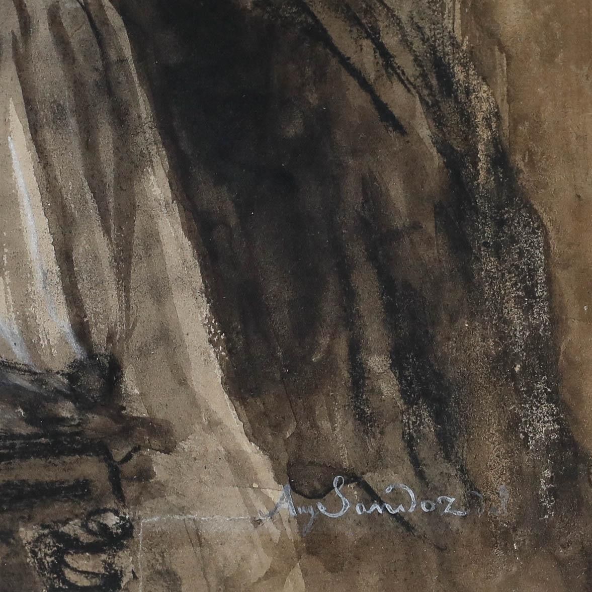 Late 19th Century Watercolour Looking To The Heavens photo vinterior