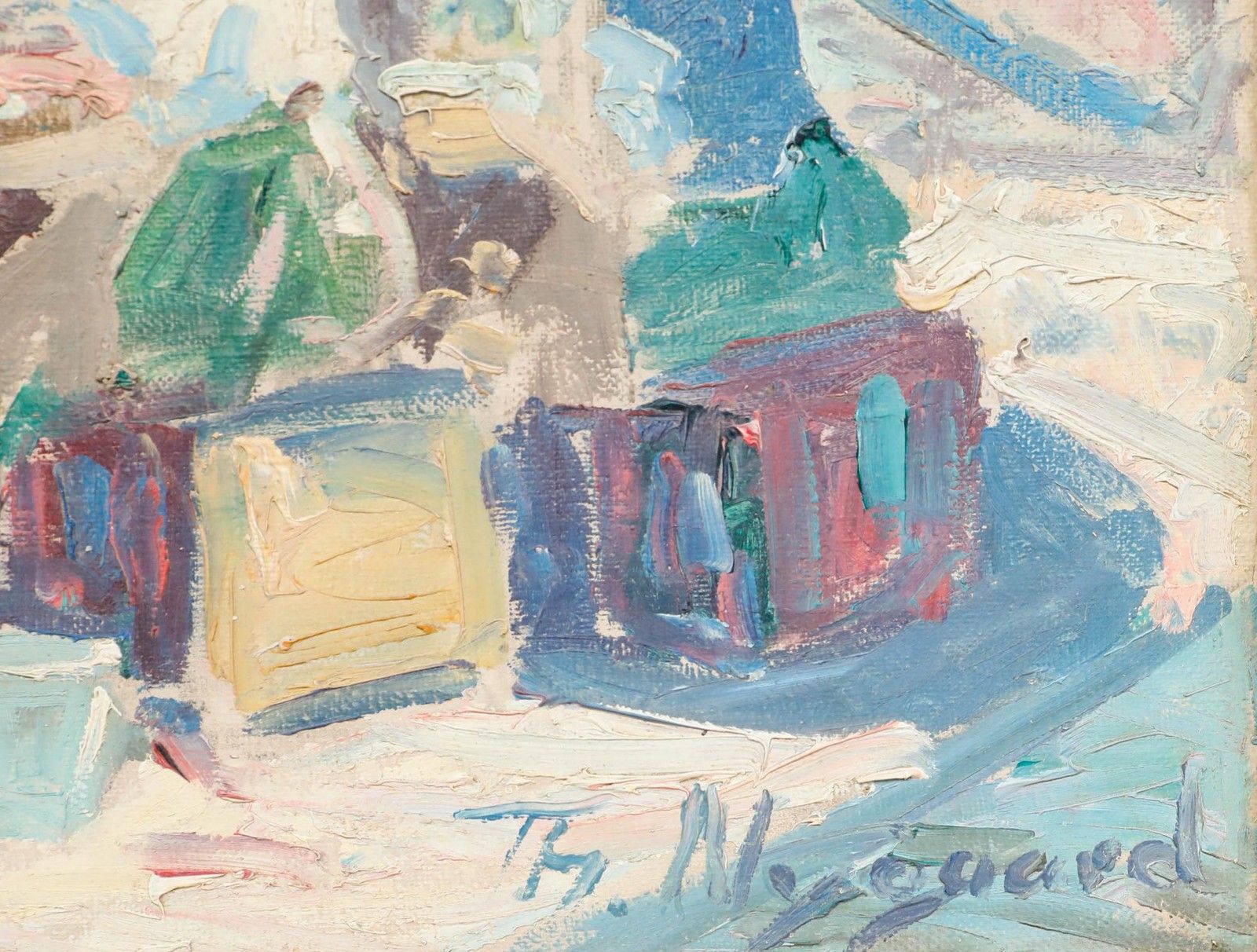 Thorvald Nygaard (1892 1973) Oil, Fisherwives By The Statue Of Bishop Absalon photo vinterior