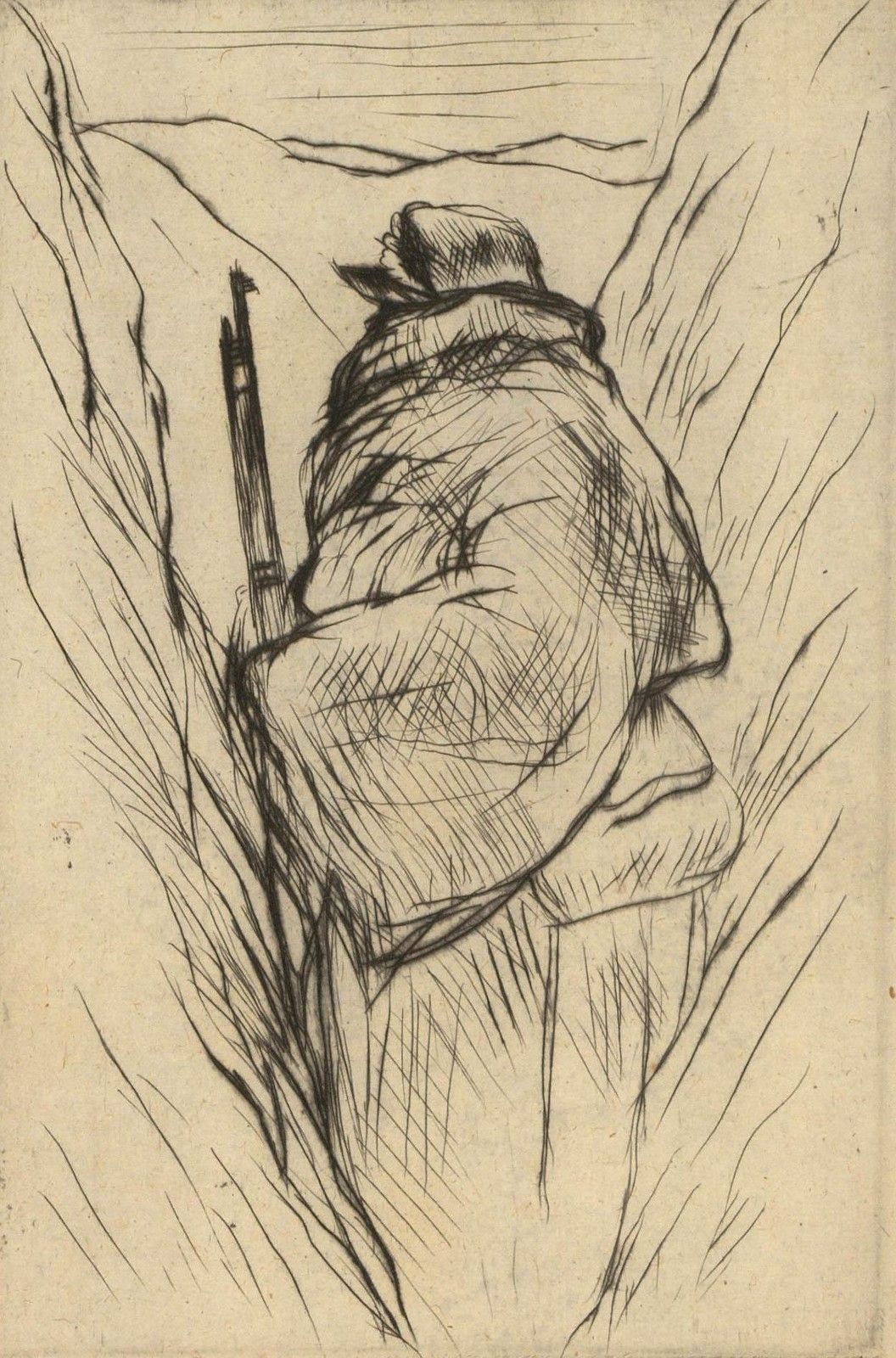 Andre Dunoyer De Segonzac (1884 1974) Early 20th Century Etching, Waiting photo furniture