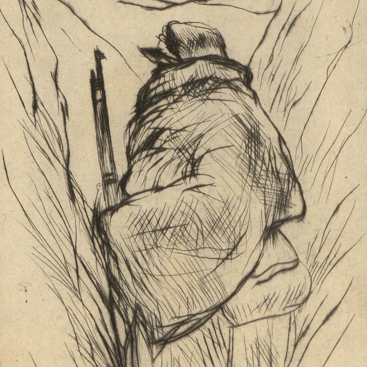 Andre Dunoyer De Segonzac (1884 1974) Early 20th Century Etching, Waiting photo for sale