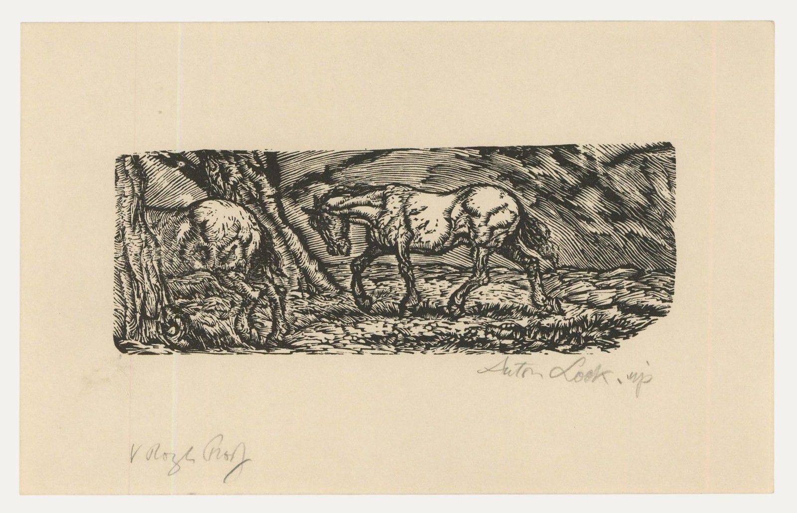 Anton Lock (1893 1971) Early 20th Century Woodcut, Through The Forest
